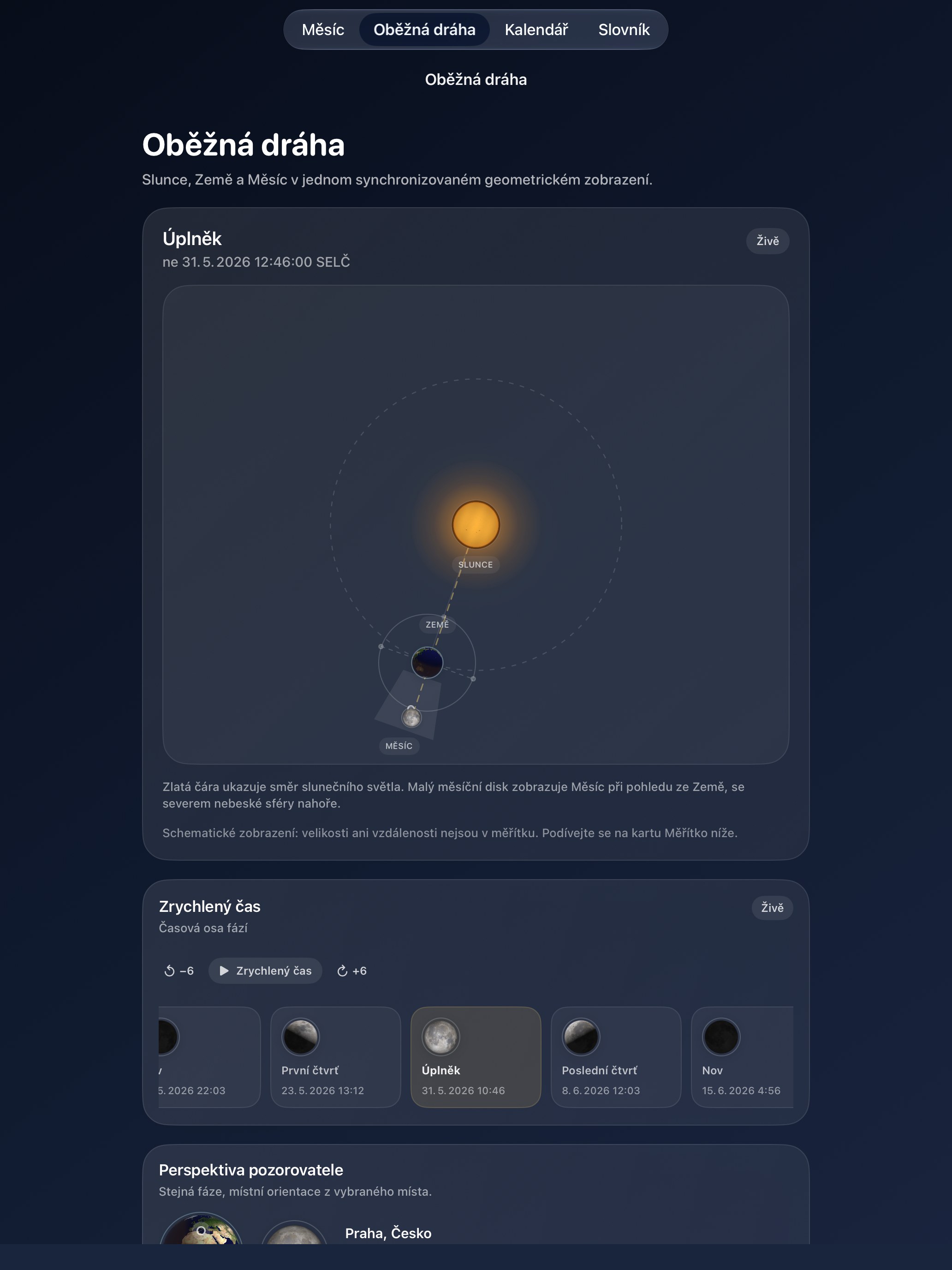 Selene iPad screenshot 4: iPad · Oběžná dráha