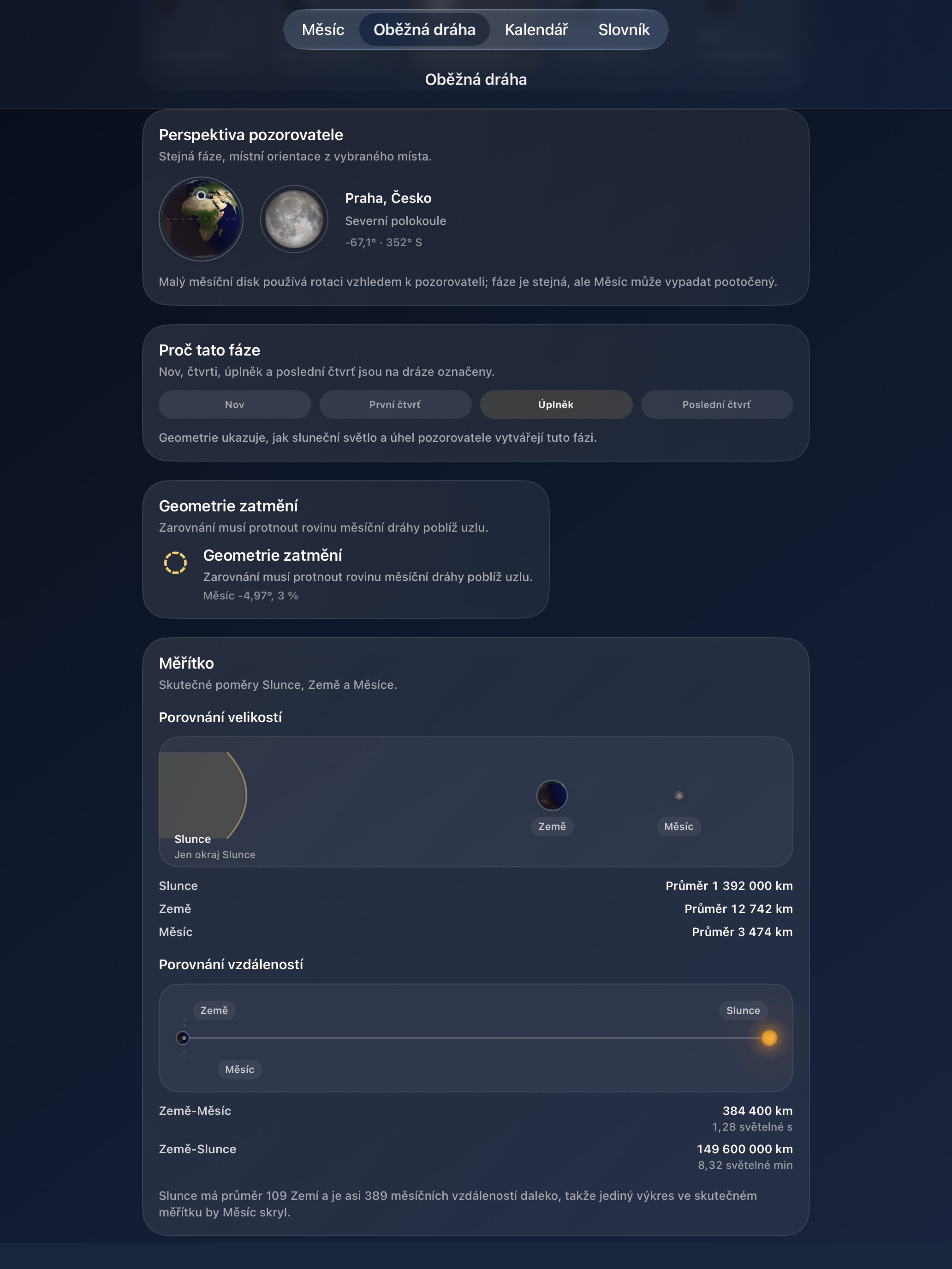 Selene iPad screenshot 7: iPad · Pozorování