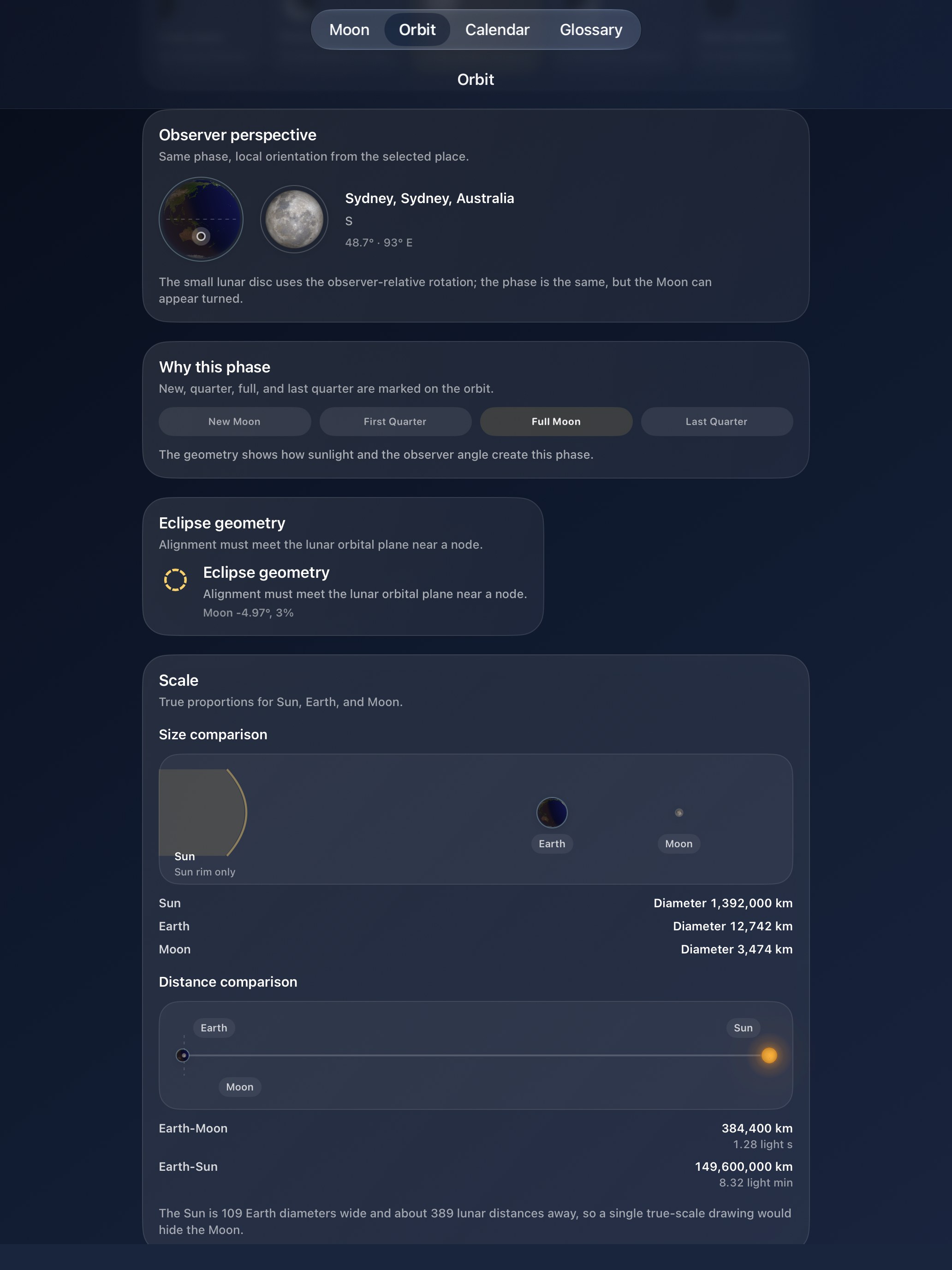 Selene iPad screenshot 7: iPad · Observation