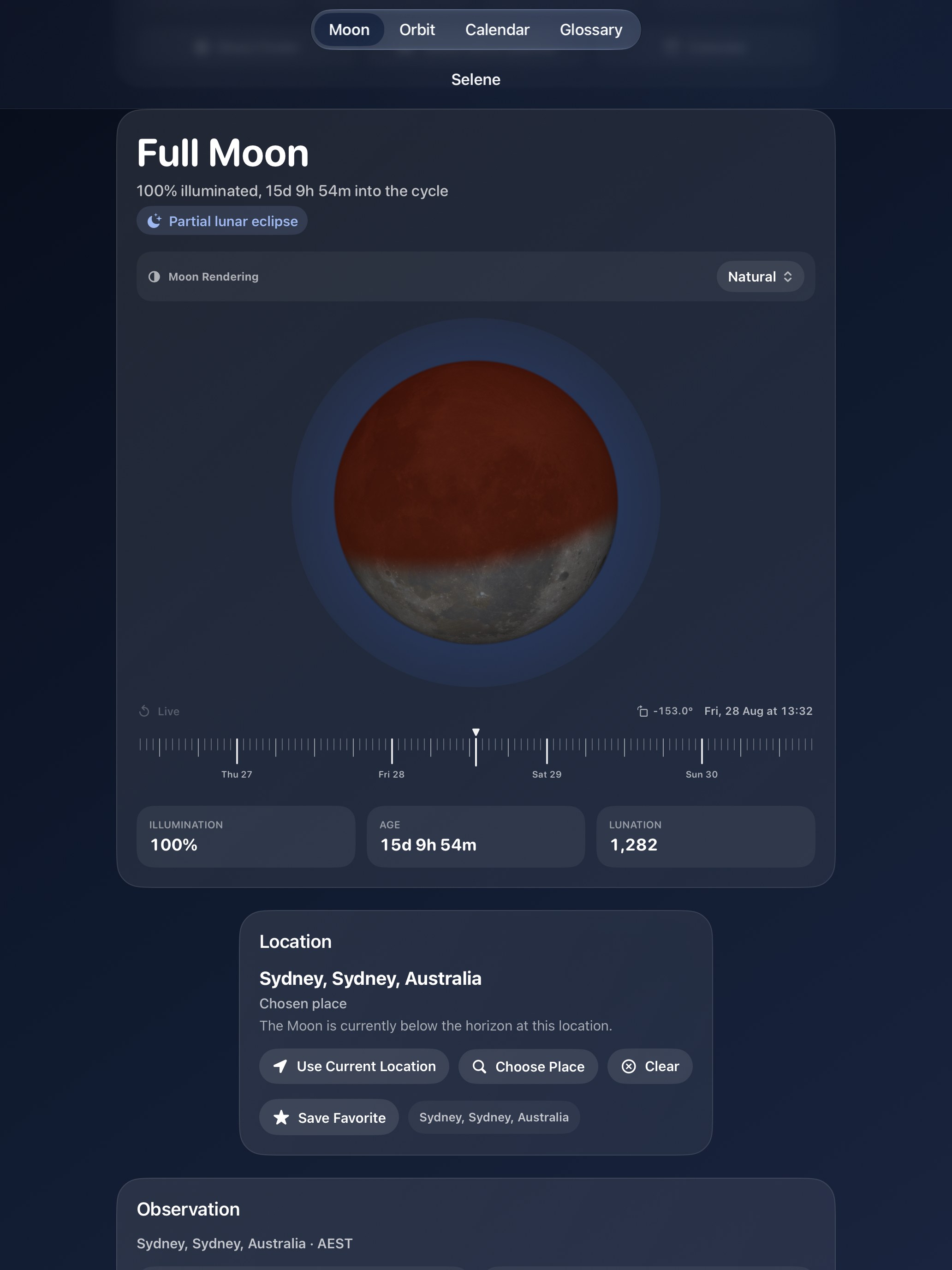 Selene iPad screenshot 8: iPad · Eclipses