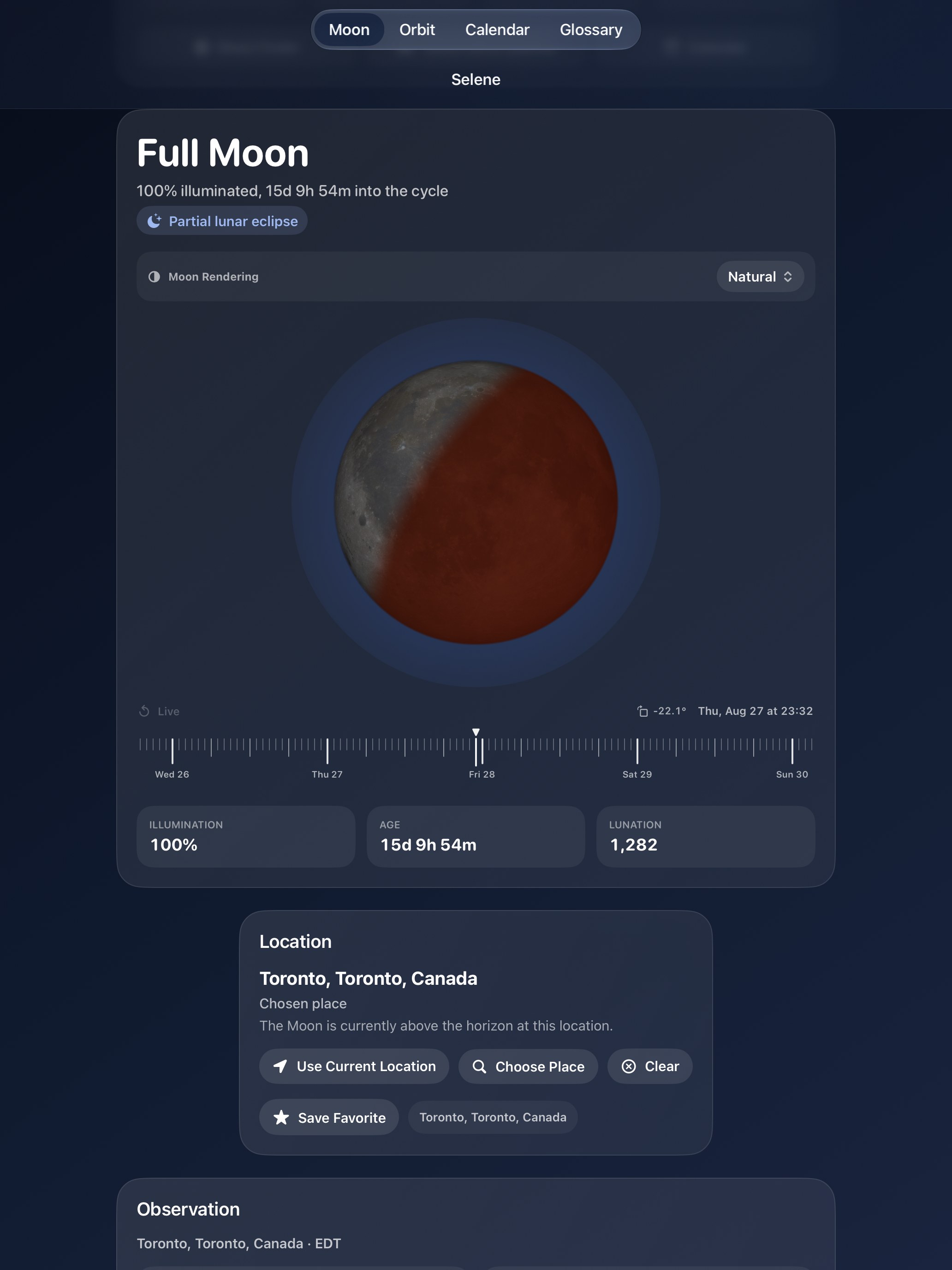 Selene iPad screenshot 8: iPad · Eclipses