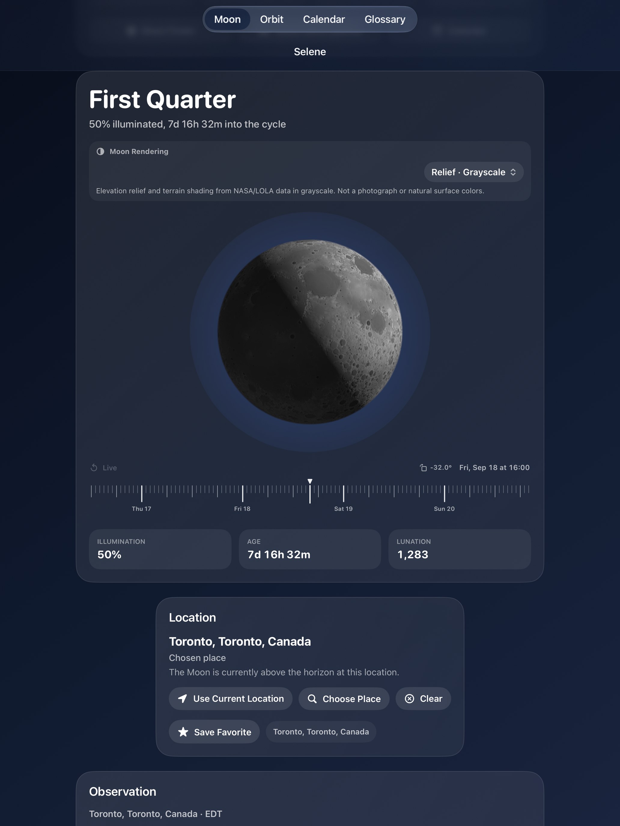 Selene iPad screenshot 9: iPad · Relief · Grayscale