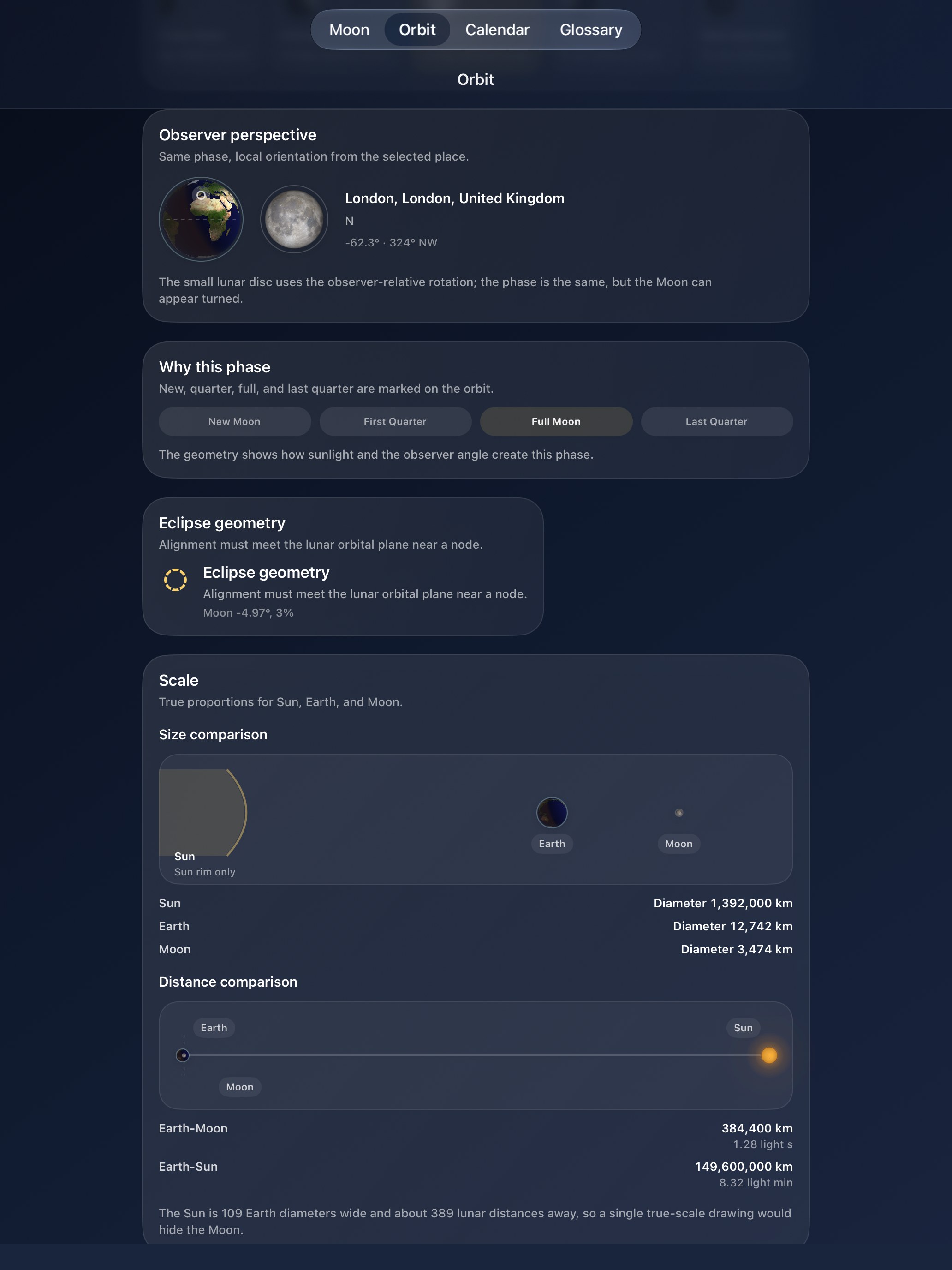 Selene iPad screenshot 7: iPad · Observation