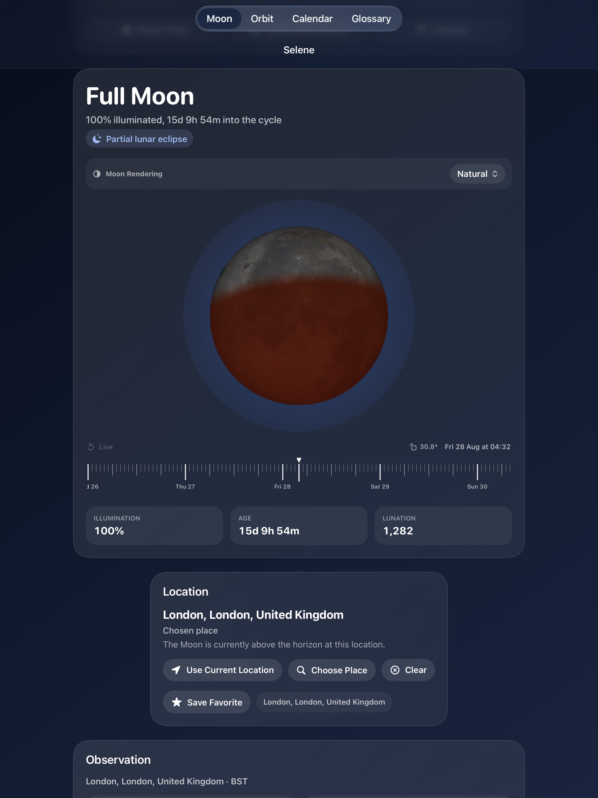 Selene iPad screenshot 8: iPad · Eclipses