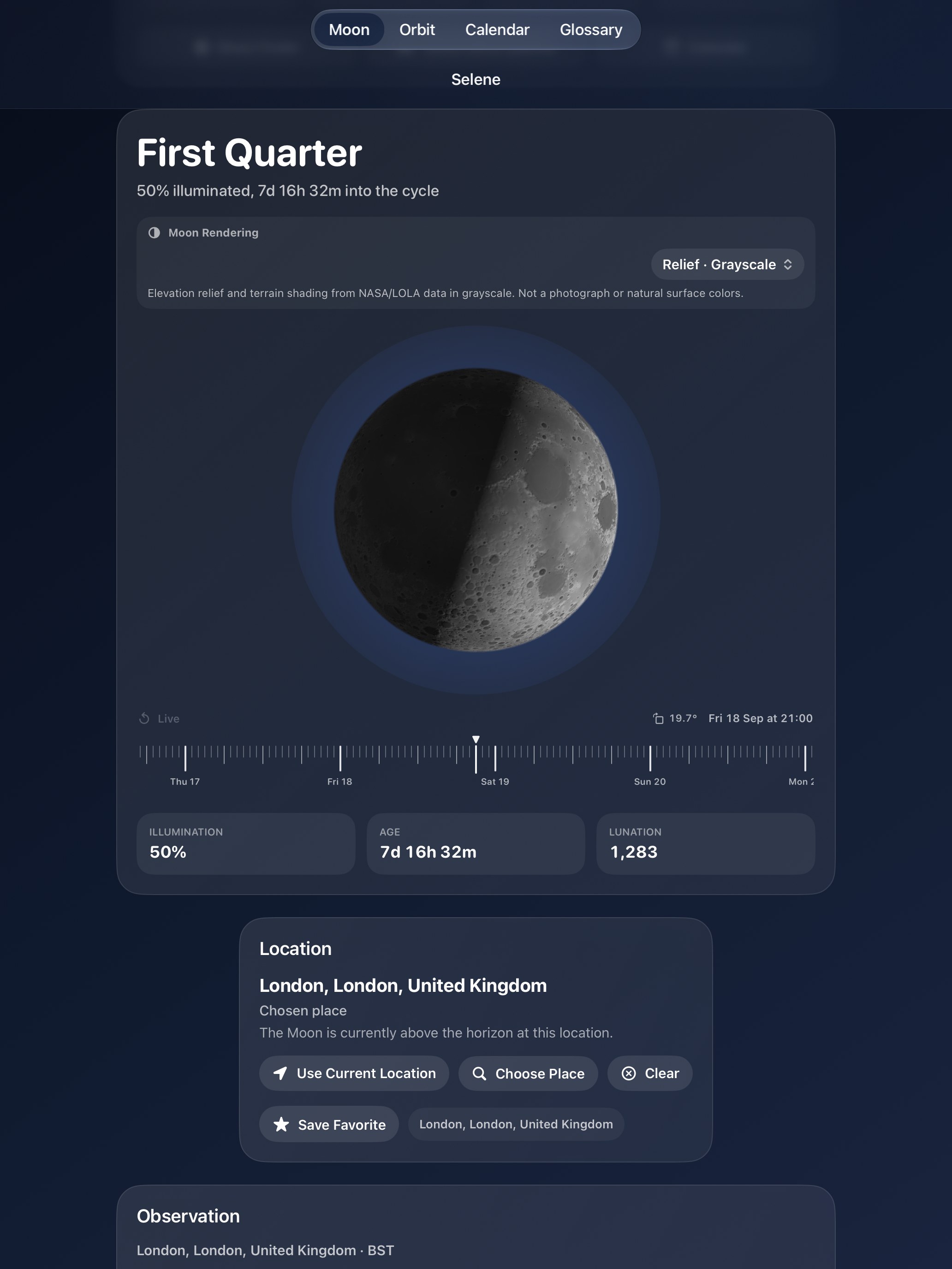 Selene iPad screenshot 9: iPad · Relief · Greyscale