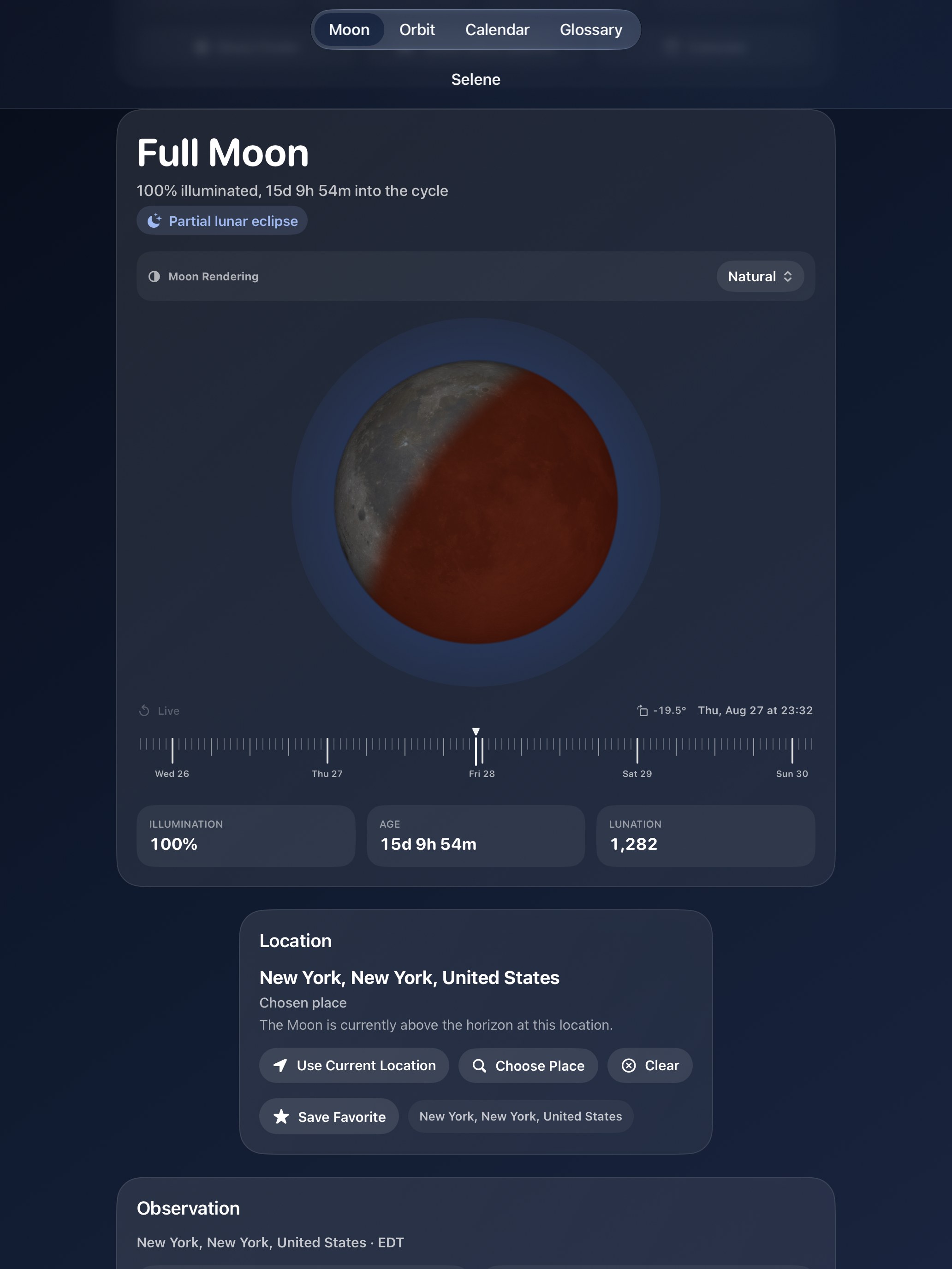 Selene iPad screenshot 8: iPad · Eclipses