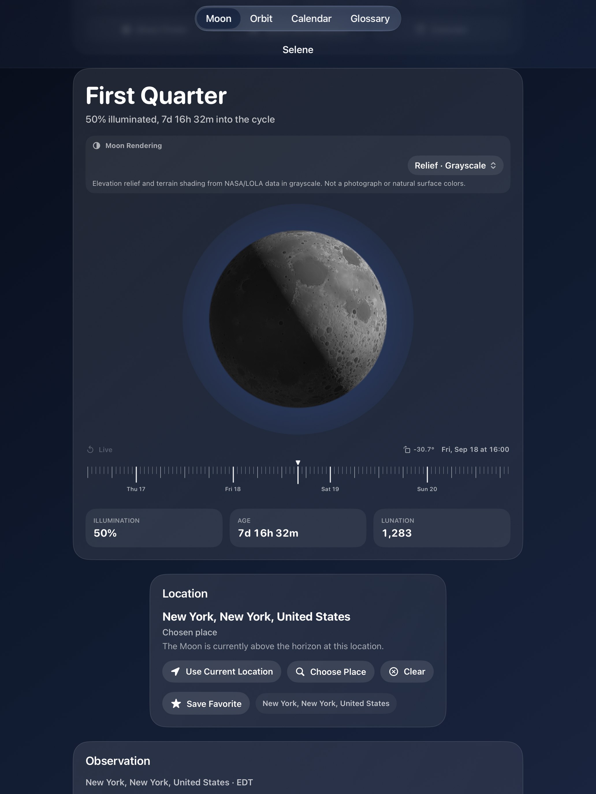 Selene iPad screenshot 9: iPad · Relief · Grayscale