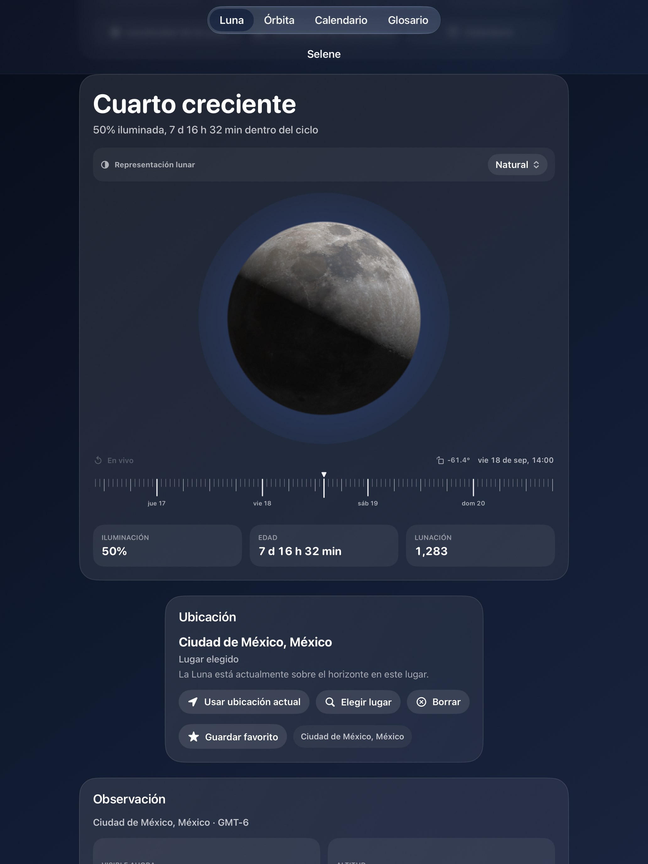 Selene iPad screenshot 1: iPad · Luna