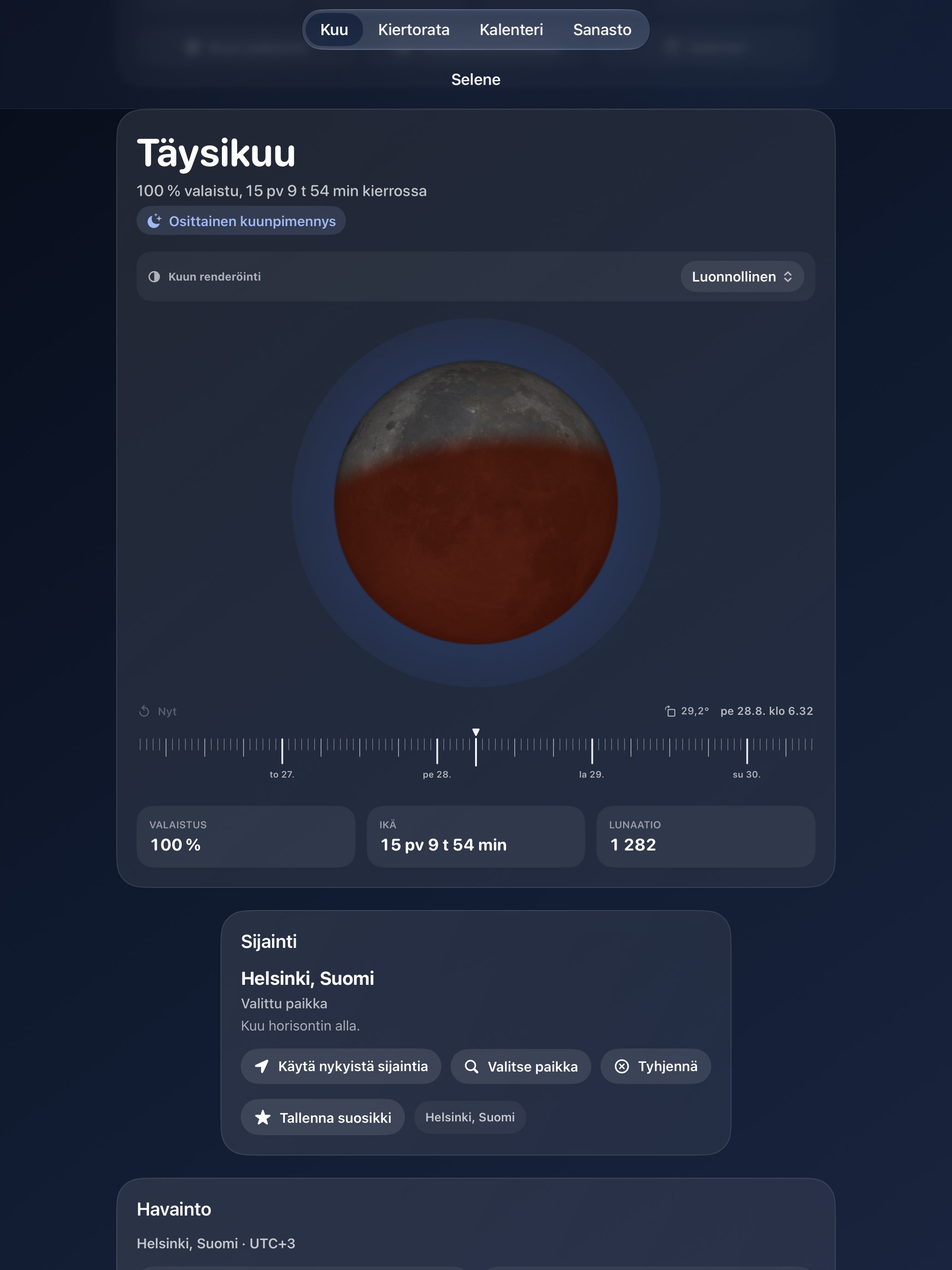 Selene iPad screenshot 8: iPad · Pimennykset