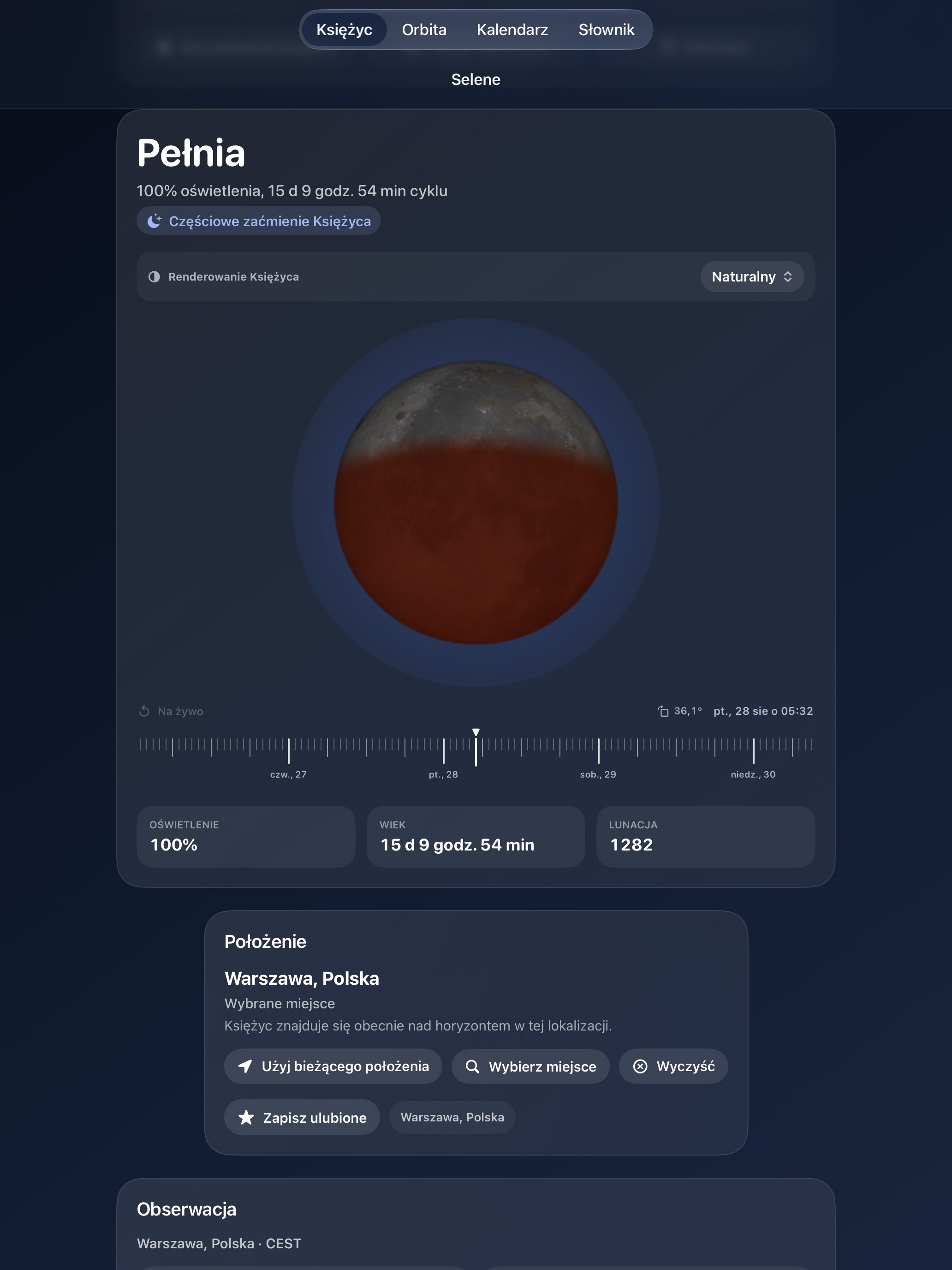 Selene iPad screenshot 8: iPad · Zaćmienia