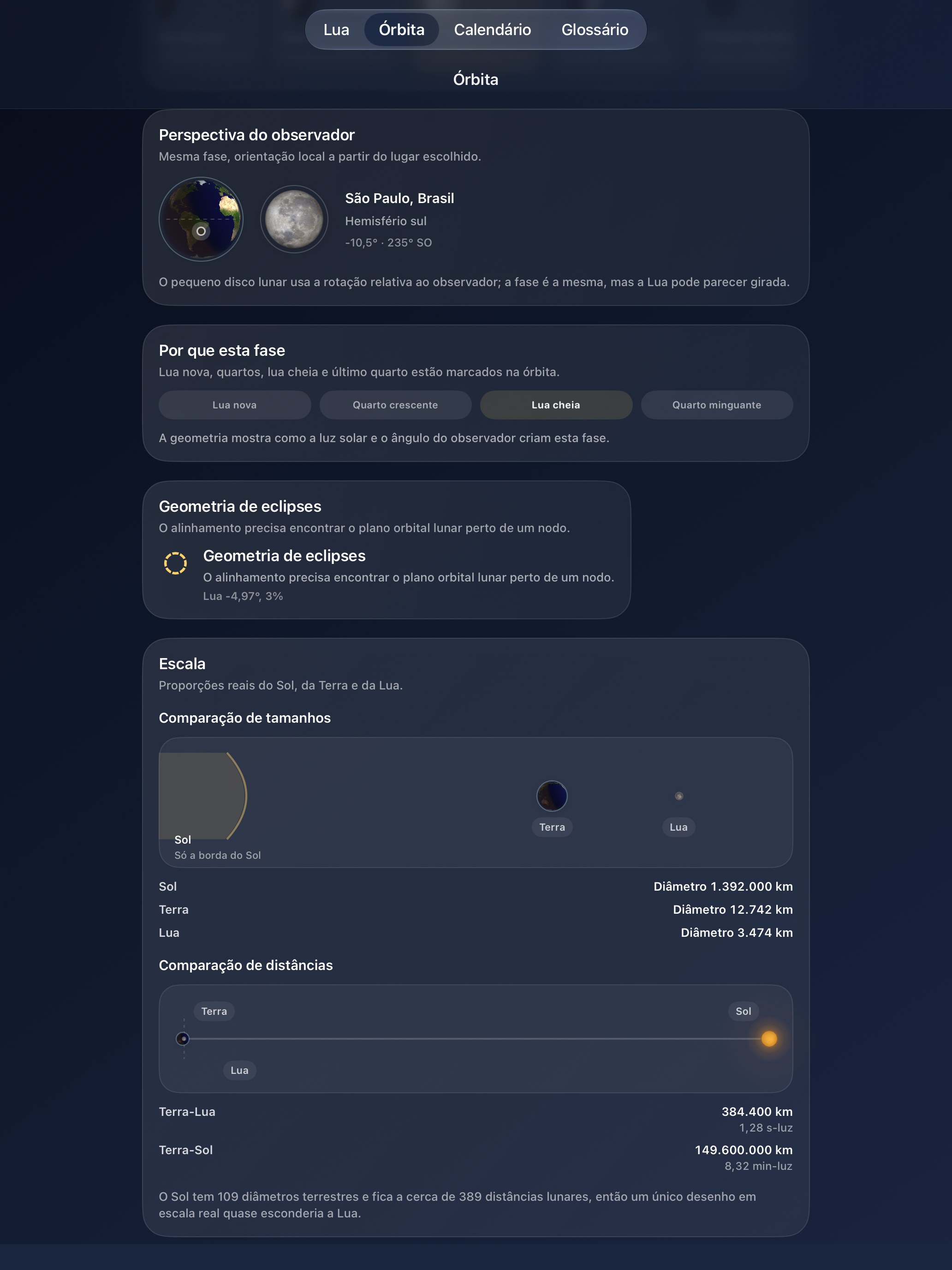 Selene iPad screenshot 7: iPad · Observação