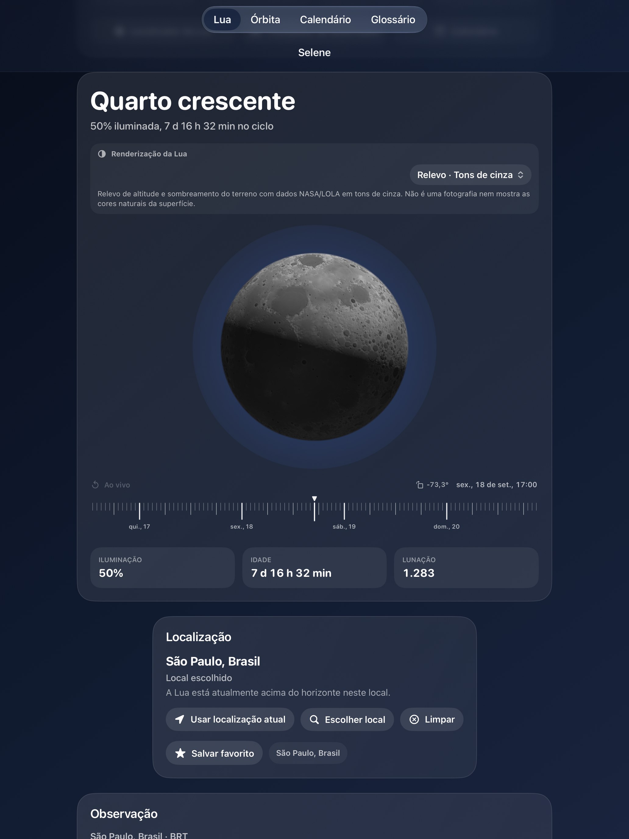 Selene iPad screenshot 9: iPad · Relevo · Tons de cinza