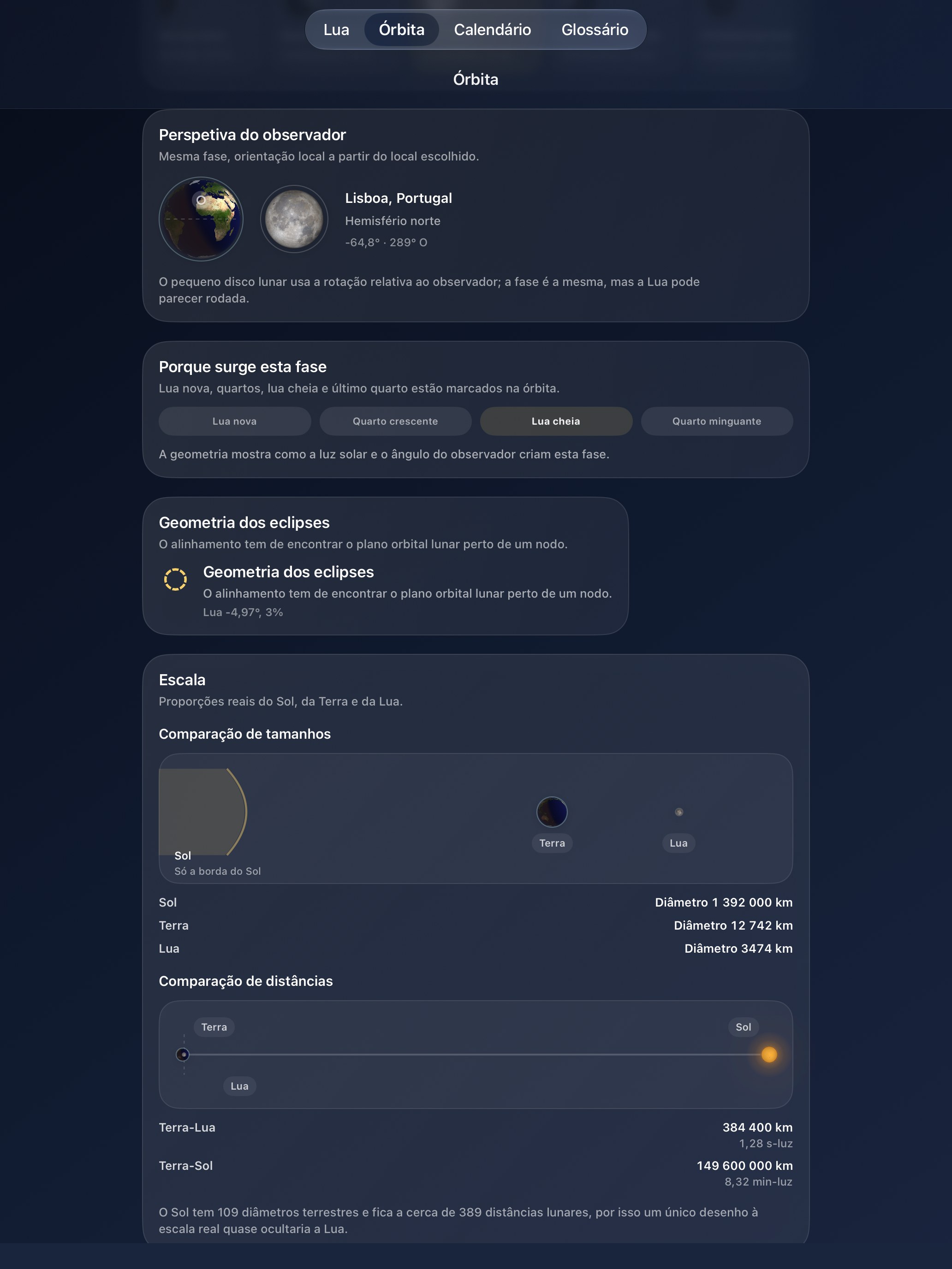 Selene iPad screenshot 7: iPad · Observação