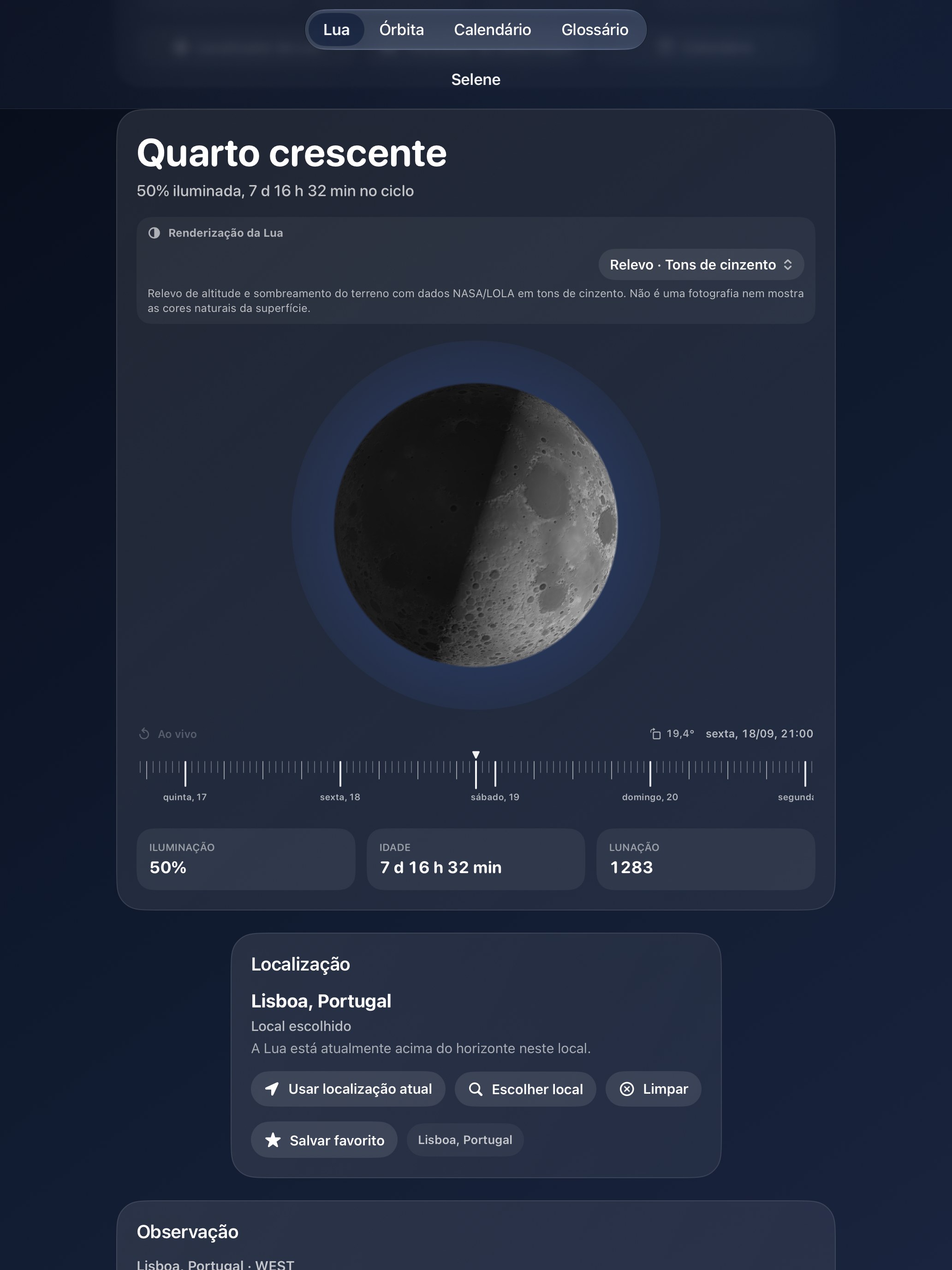 Selene iPad screenshot 9: iPad · Relevo · Tons de cinzento