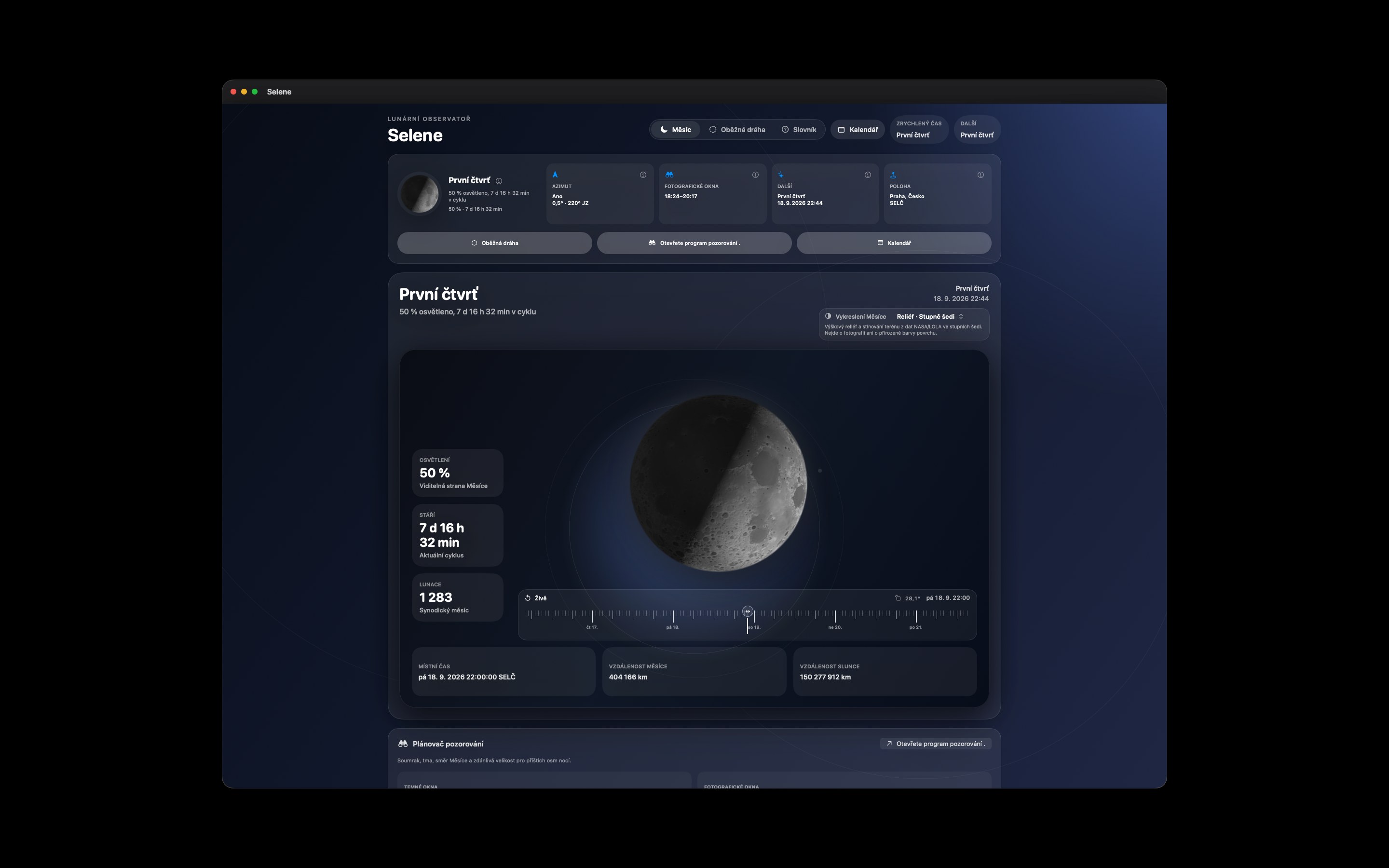Selene Mac screenshot 9: Mac · Reliéf · Stupně šedi