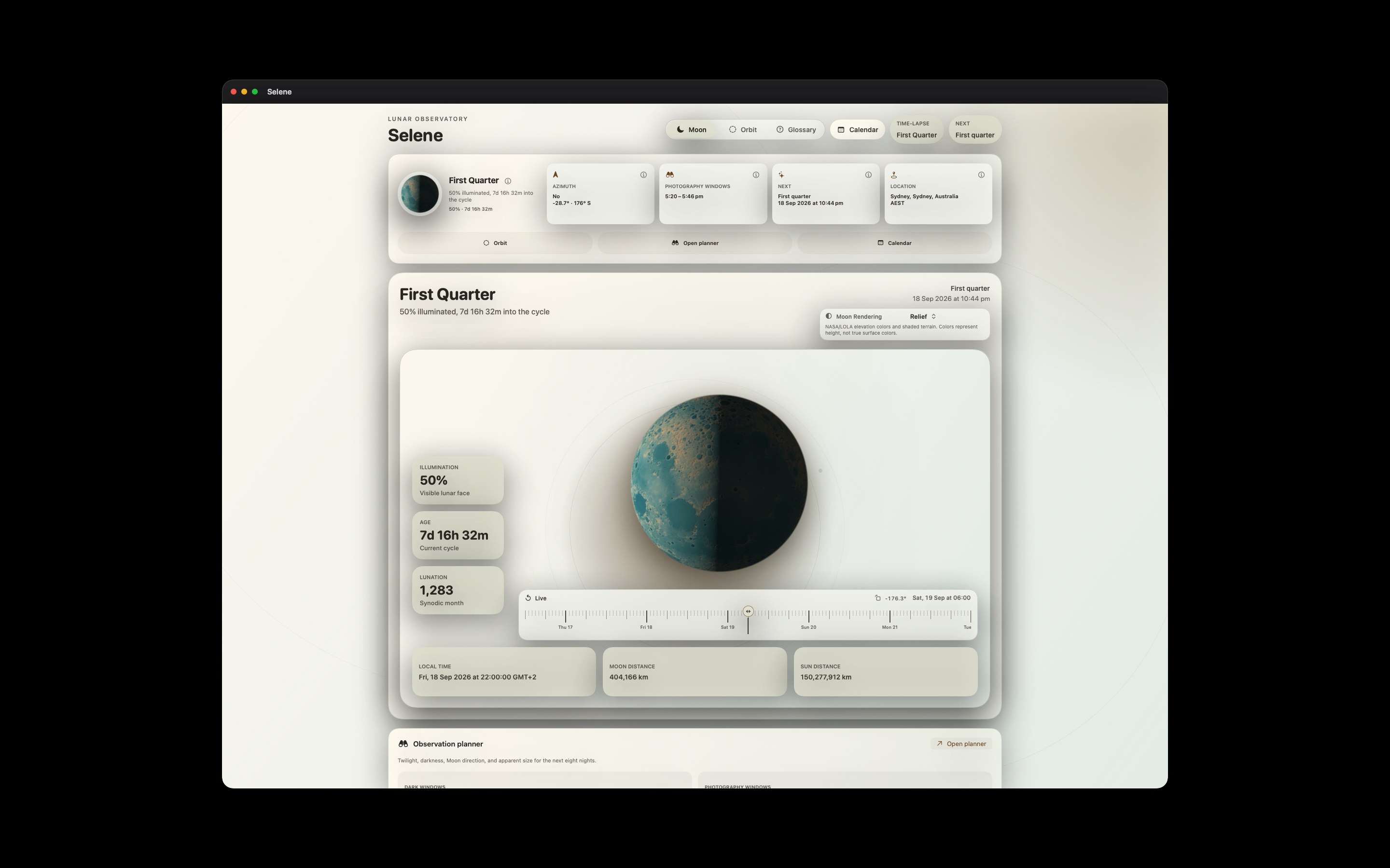 Selene Mac screenshot 8: Mac · Relief