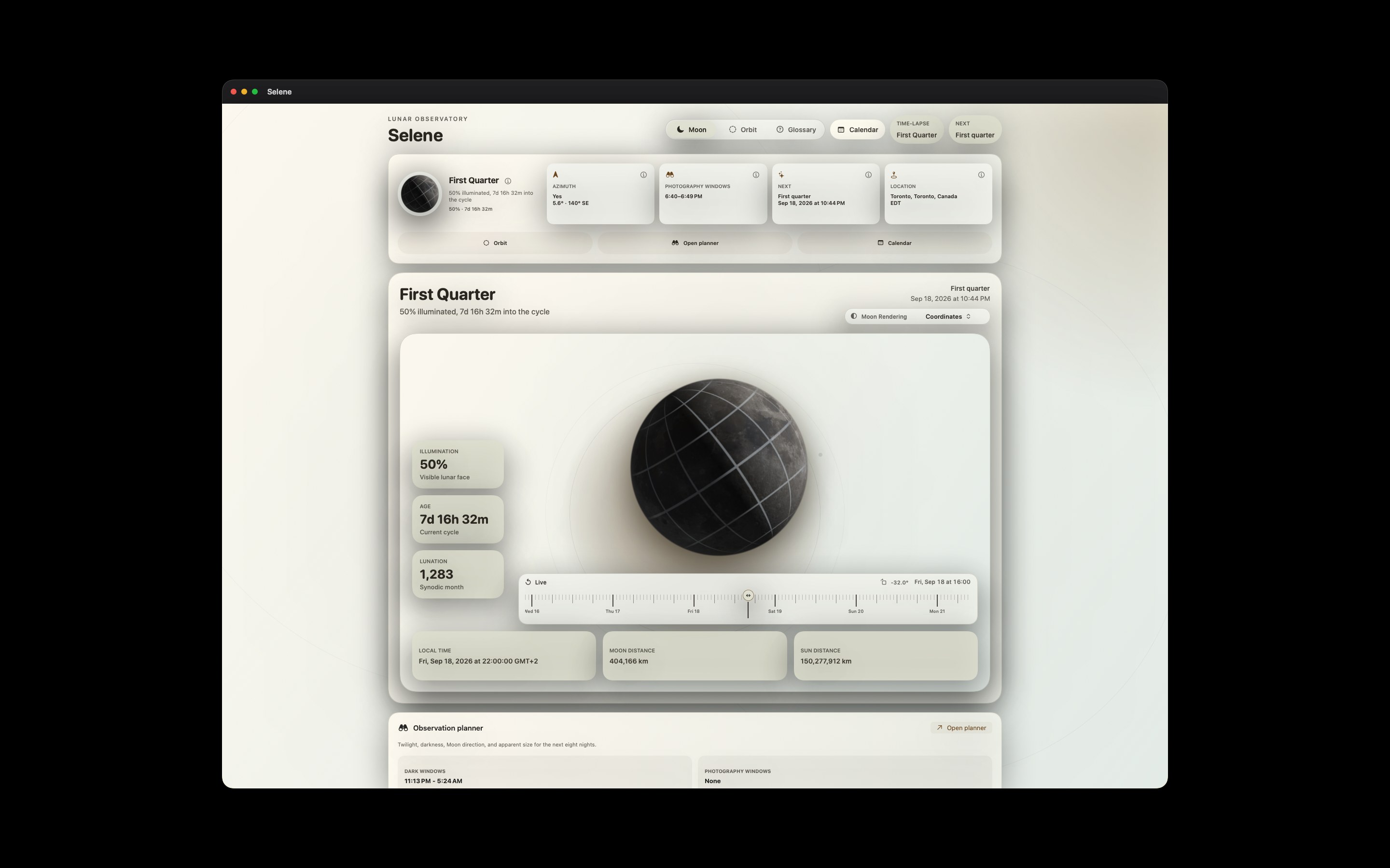 Selene Mac screenshot 10: Mac · Coordinates