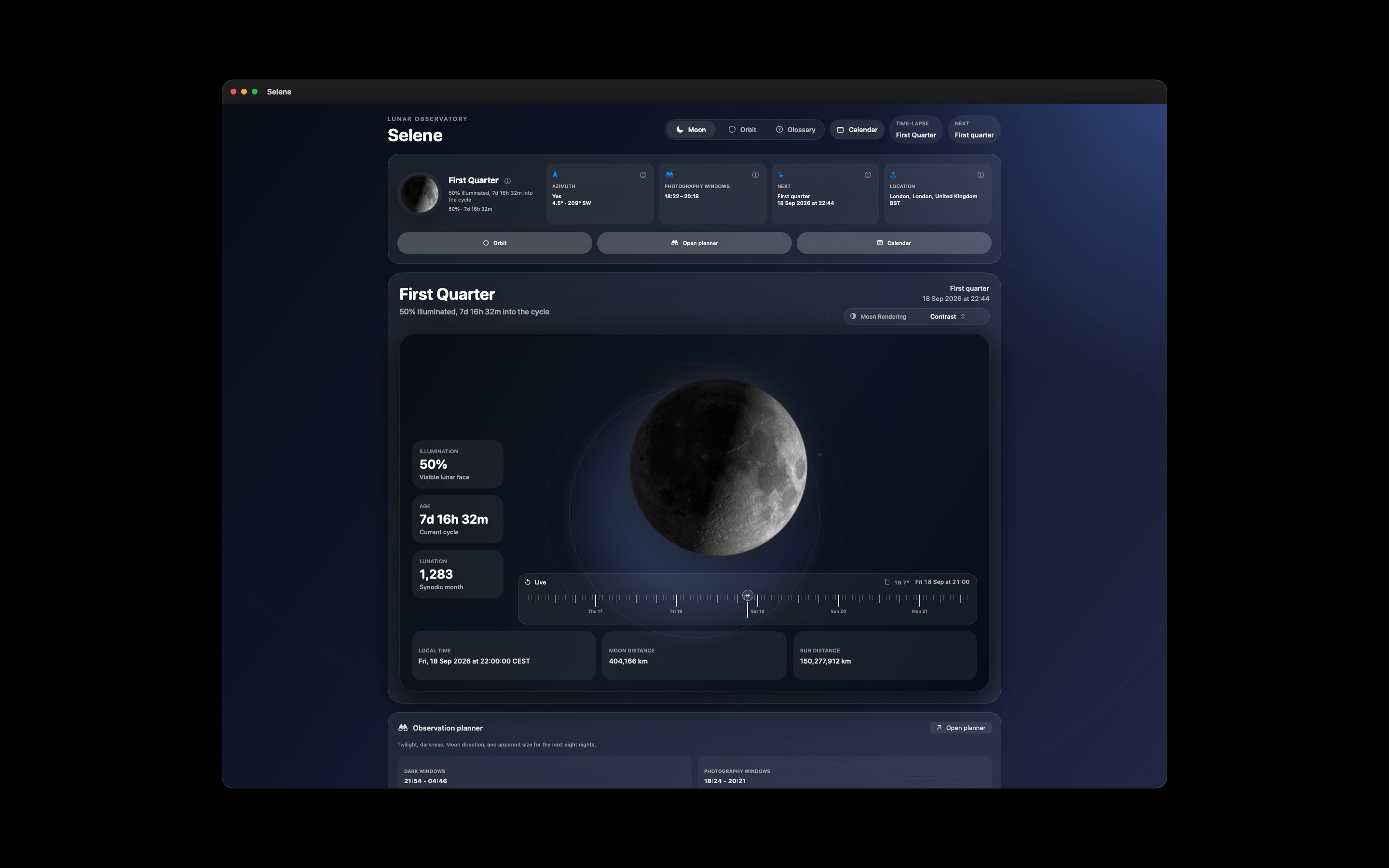Selene Mac screenshot 3: Mac · Contrast