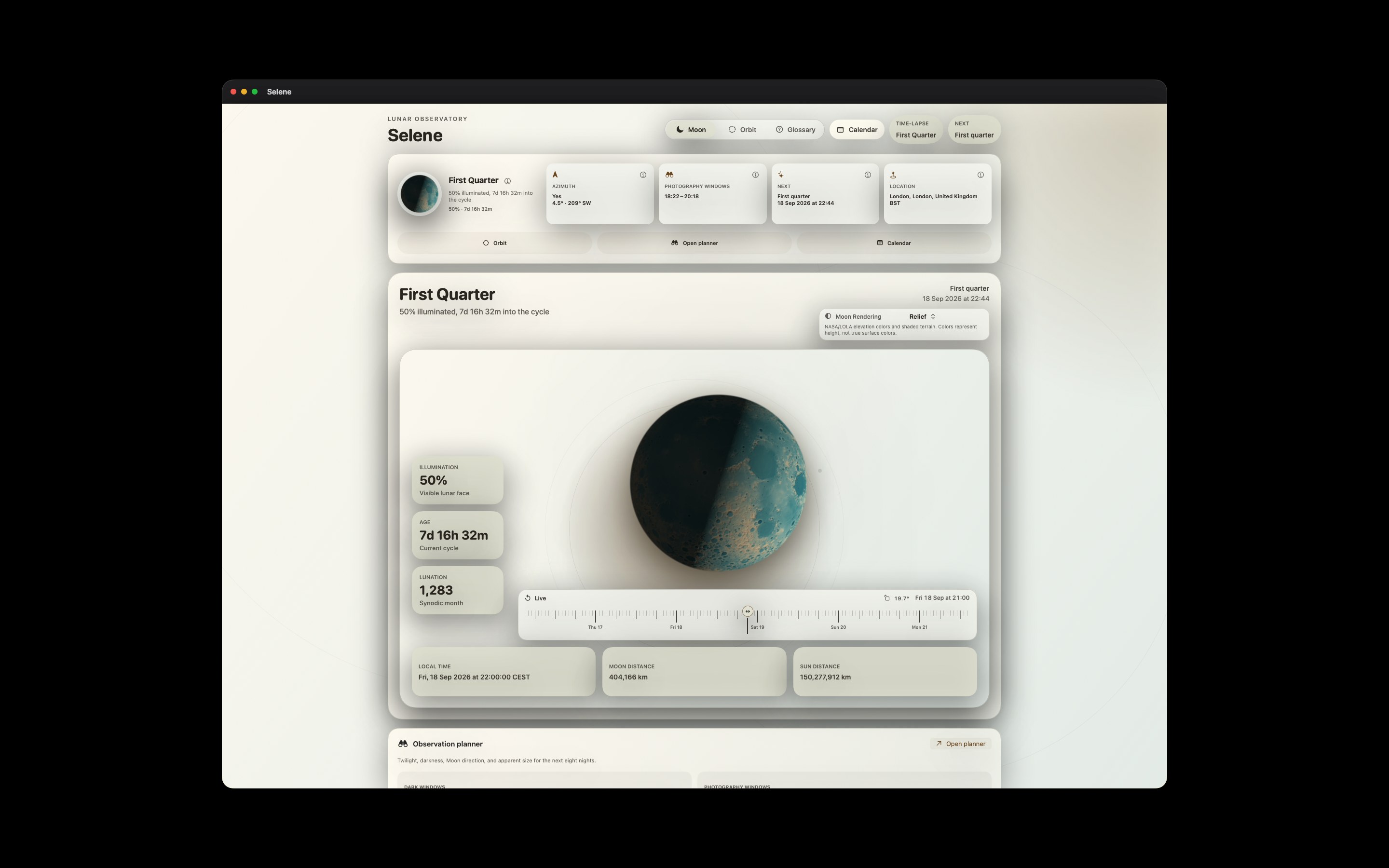 Selene Mac screenshot 8: Mac · Relief