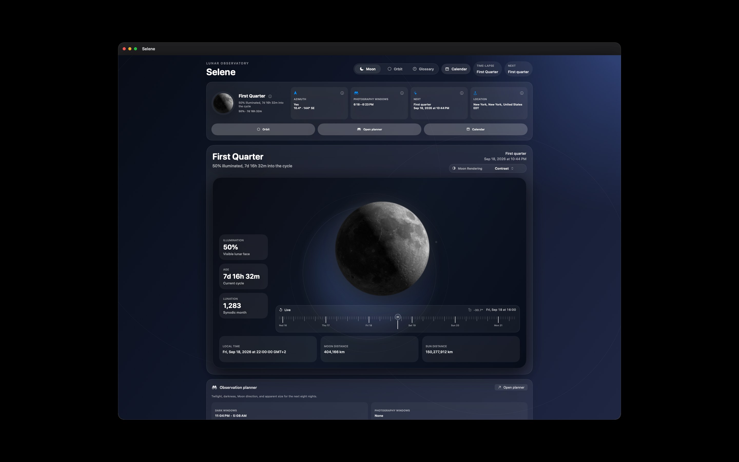 Selene Mac screenshot 3: Mac · Contrast