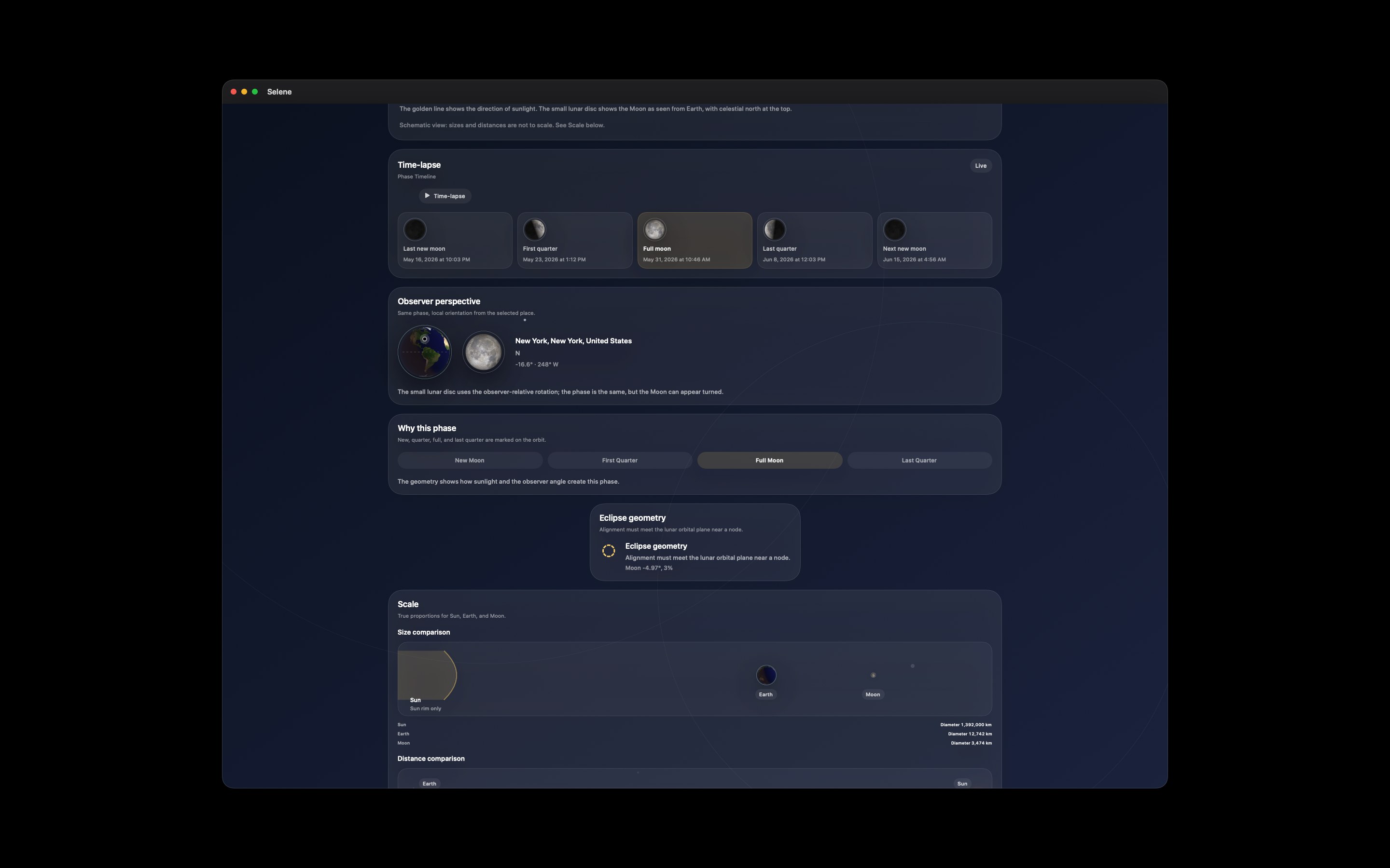 Selene Mac screenshot 5: Mac · Phase Timeline