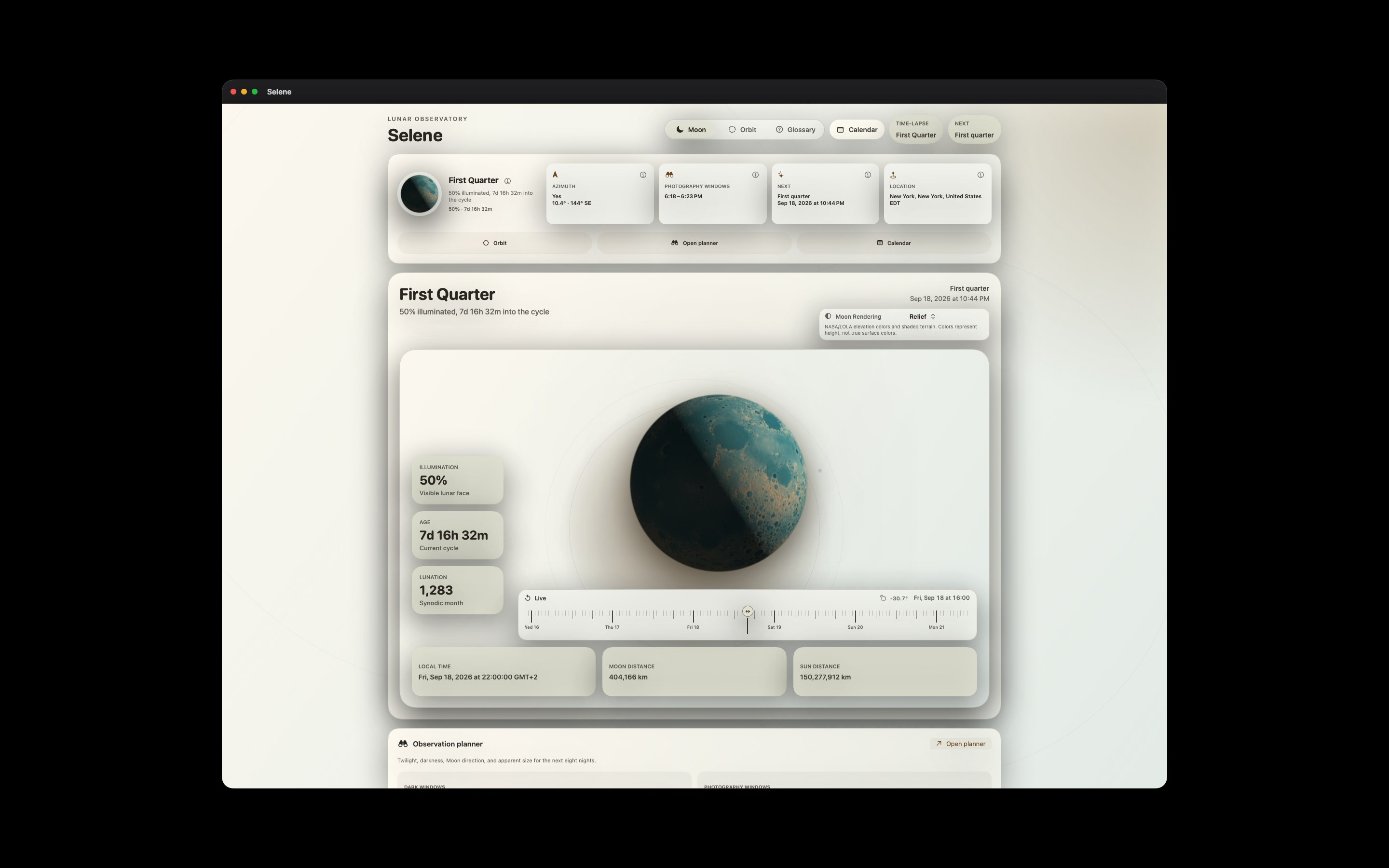 Selene Mac screenshot 8: Mac · Relief