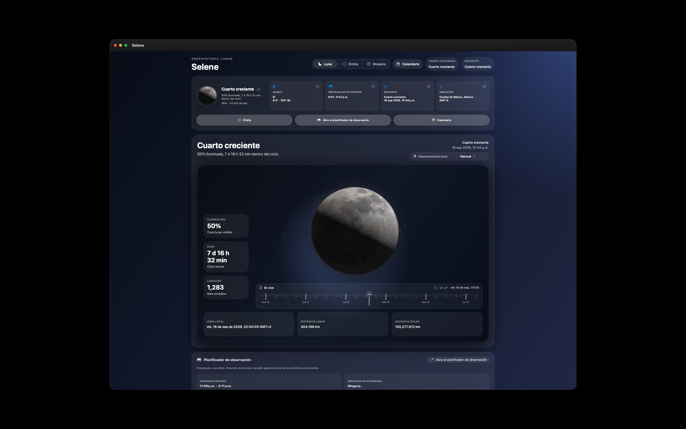 Selene Mac screenshot 1: Mac · Luna