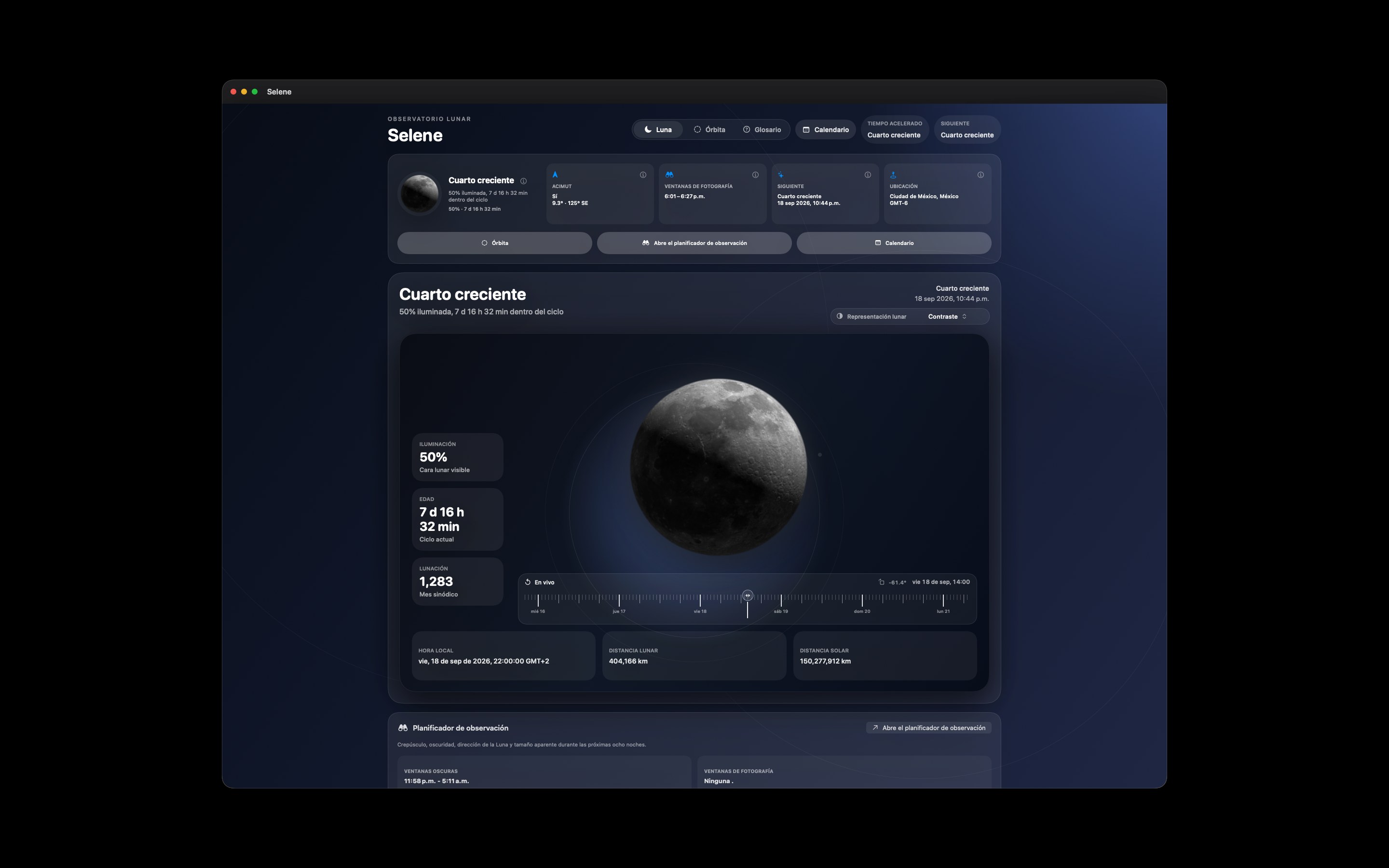 Selene Mac screenshot 3: Mac · Contraste