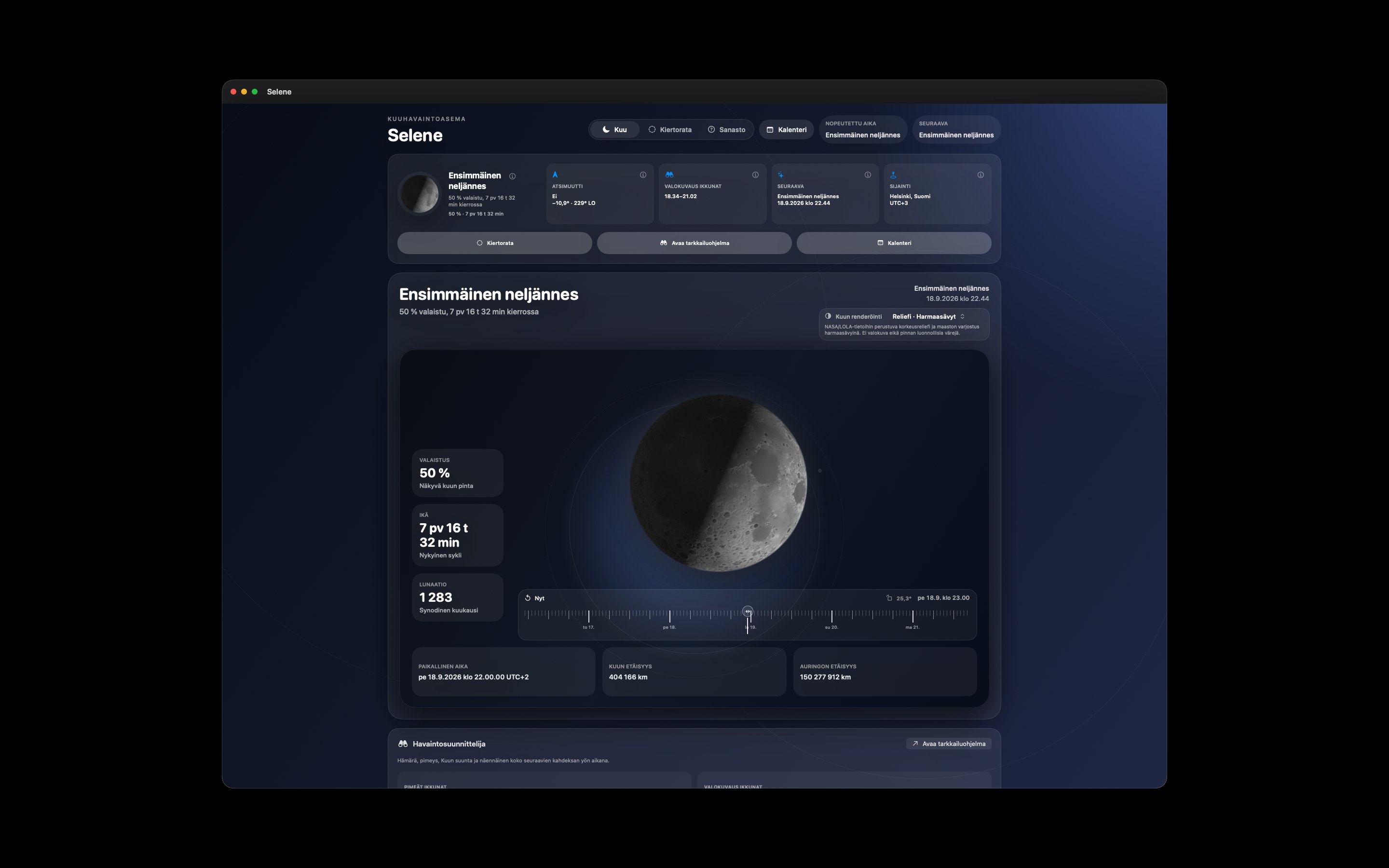 Selene Mac screenshot 9: Mac · Reliefi · Harmaasävyt