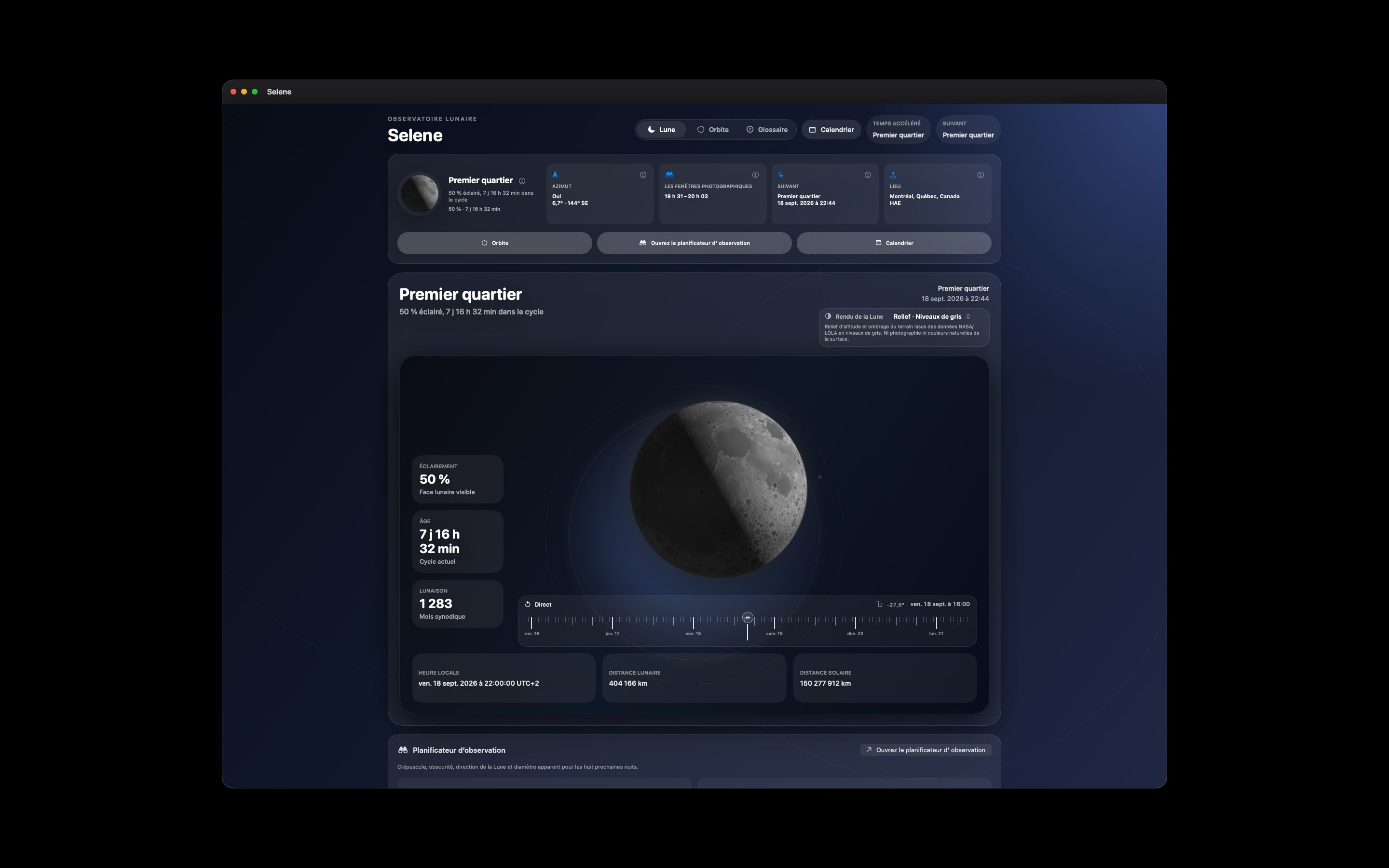 Selene Mac screenshot 9: Mac · Relief · Niveaux de gris