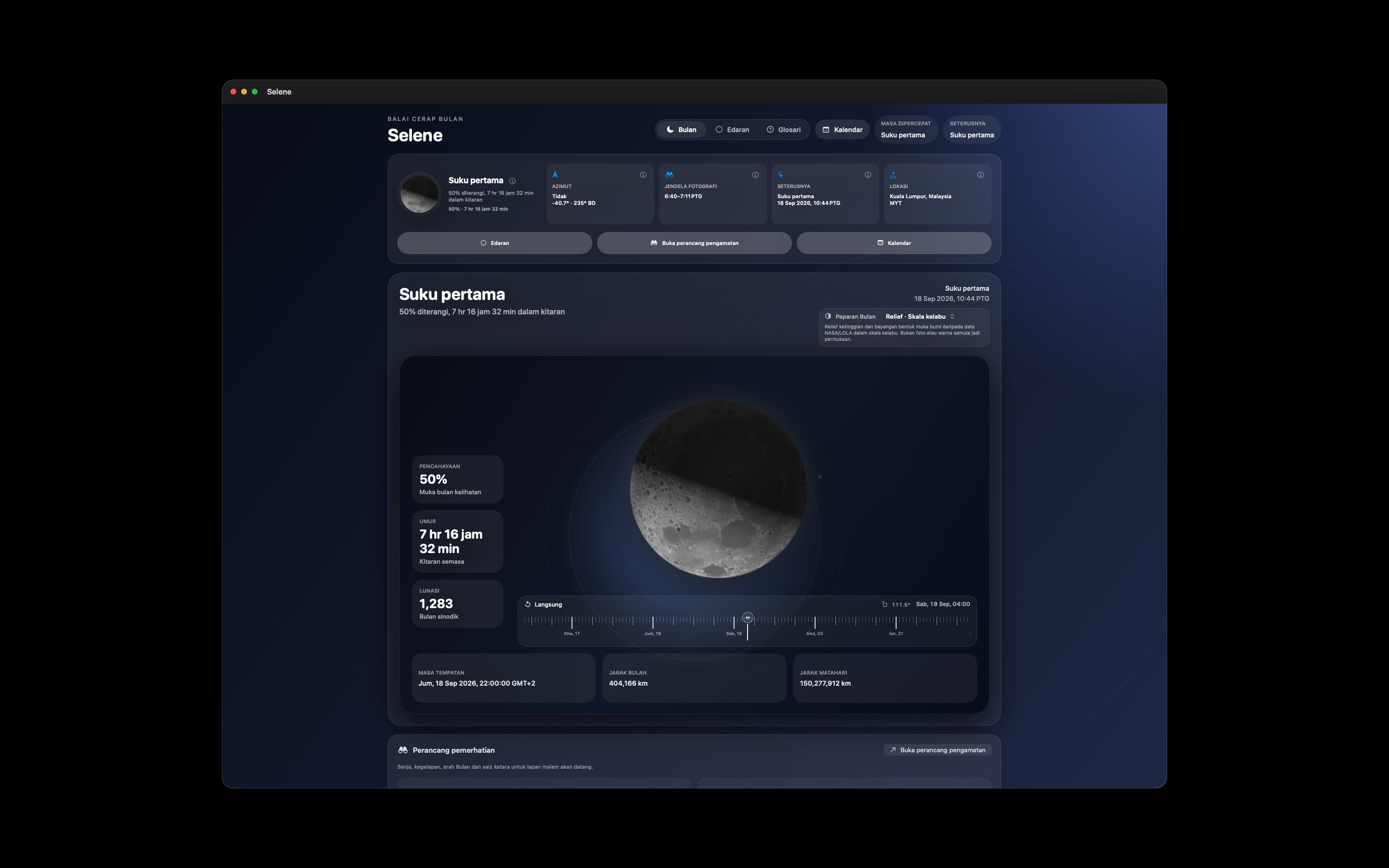 Selene Mac screenshot 9: Mac · Relief · Skala kelabu