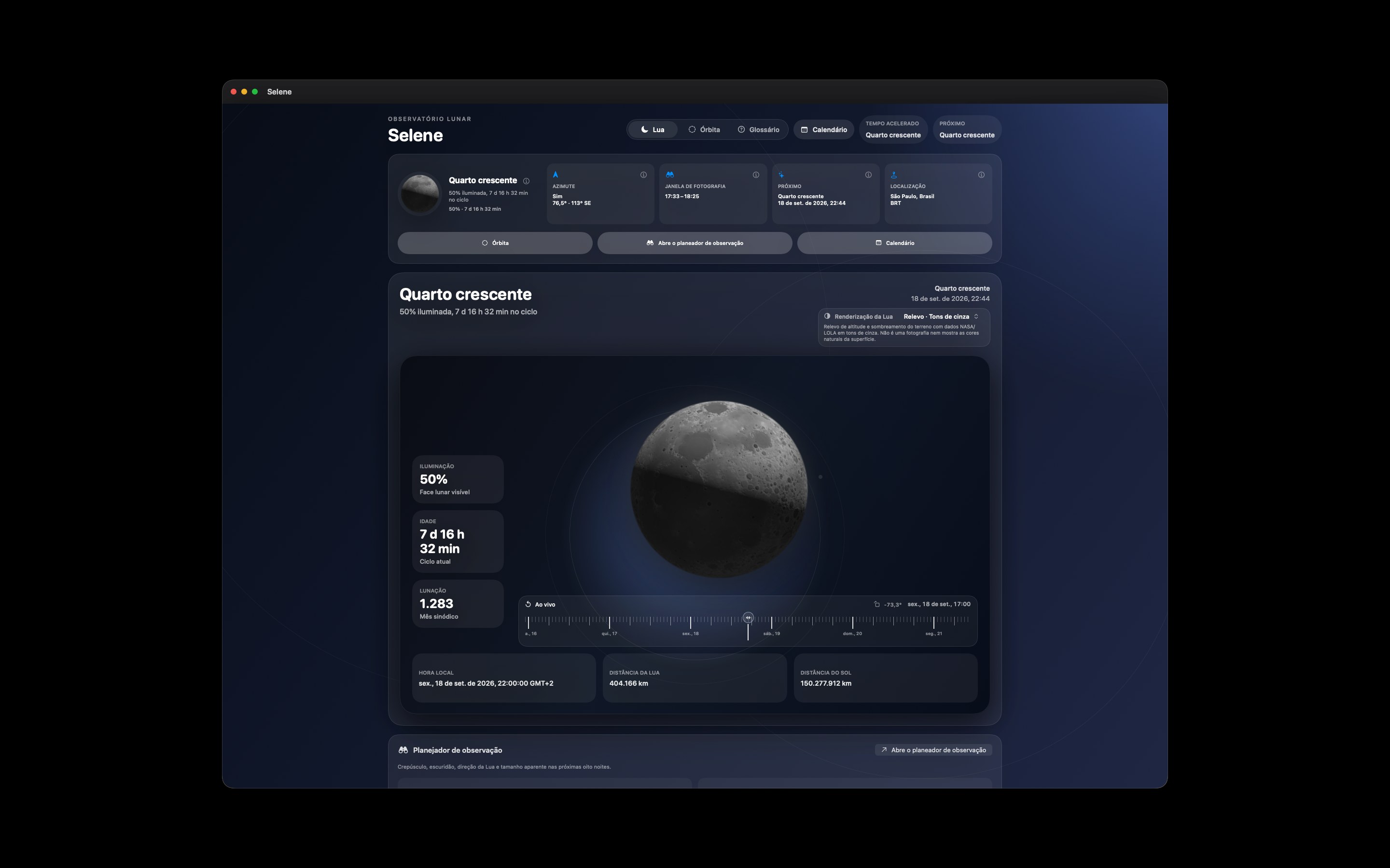 Selene Mac screenshot 9: Mac · Relevo · Tons de cinza