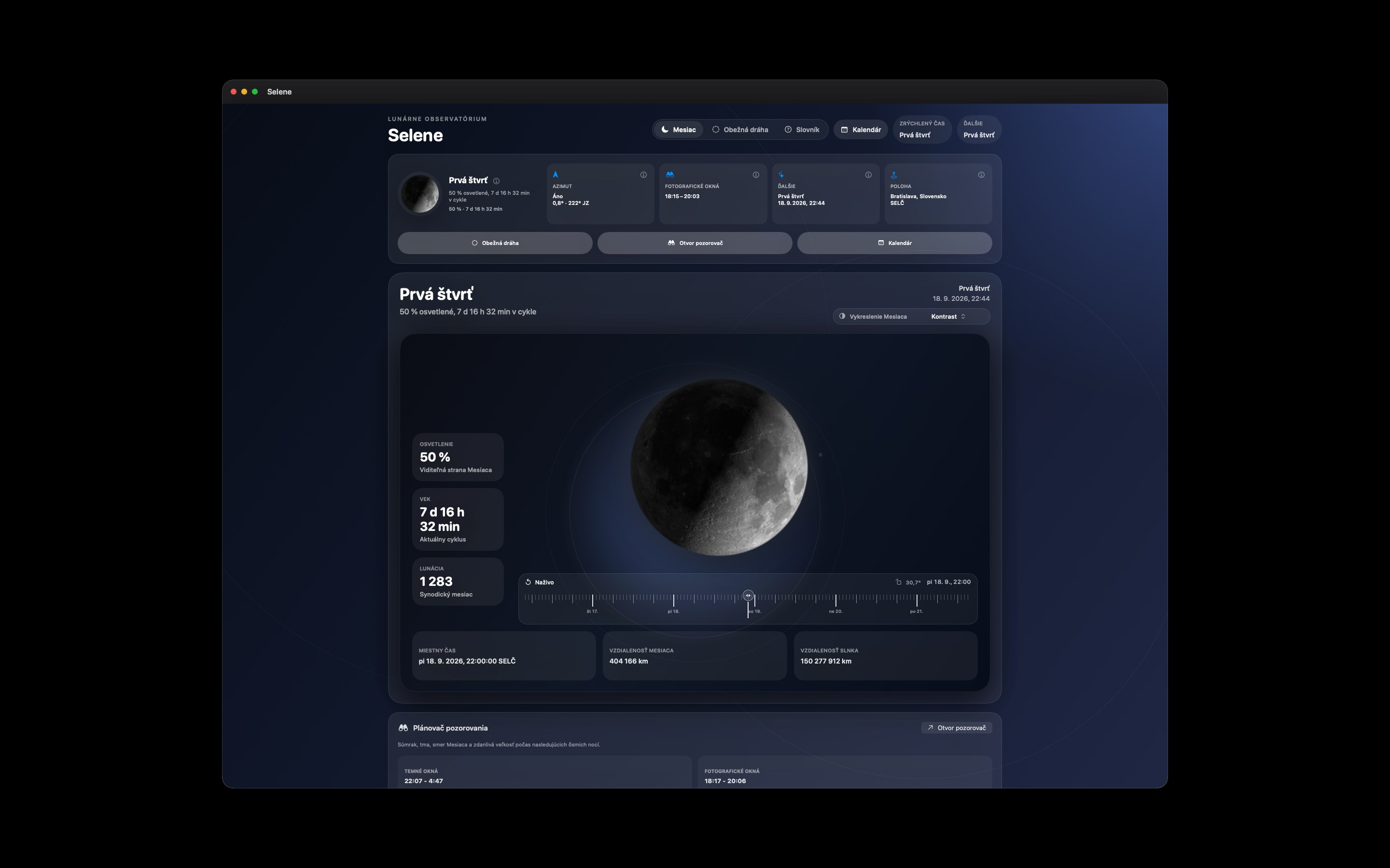 Selene Mac screenshot 3: Mac · Kontrast