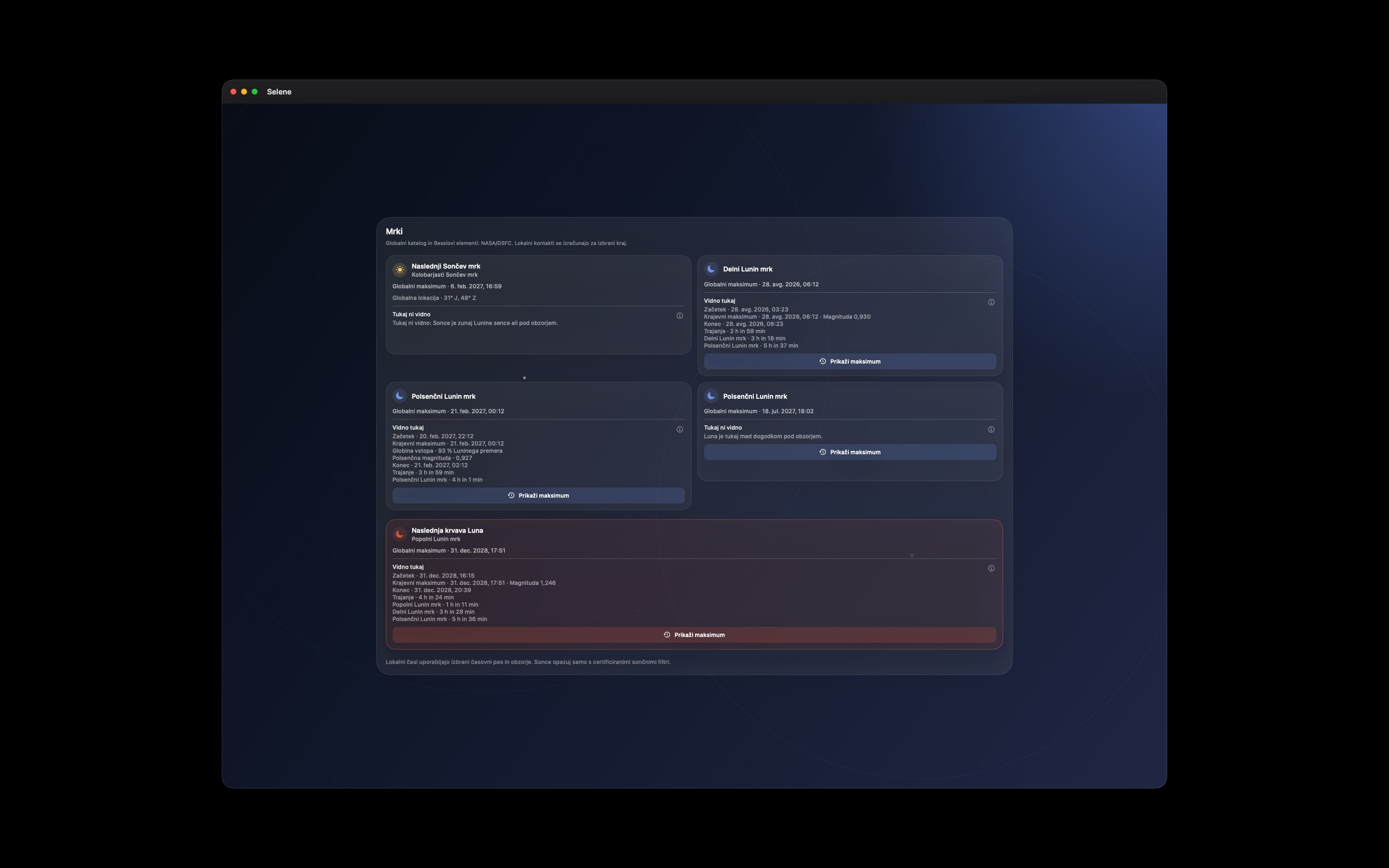 Selene Mac screenshot 7: Mac · Mrki