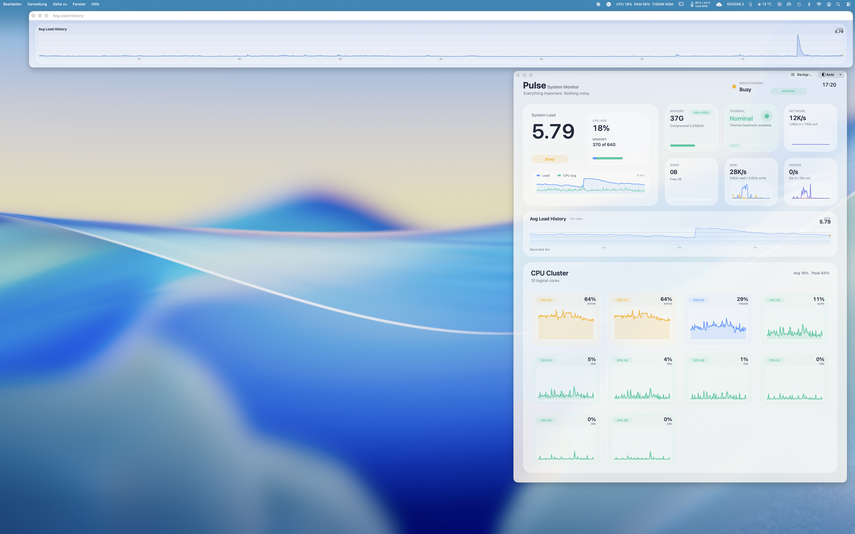 Pulse System Monitor full dashboard screenshot